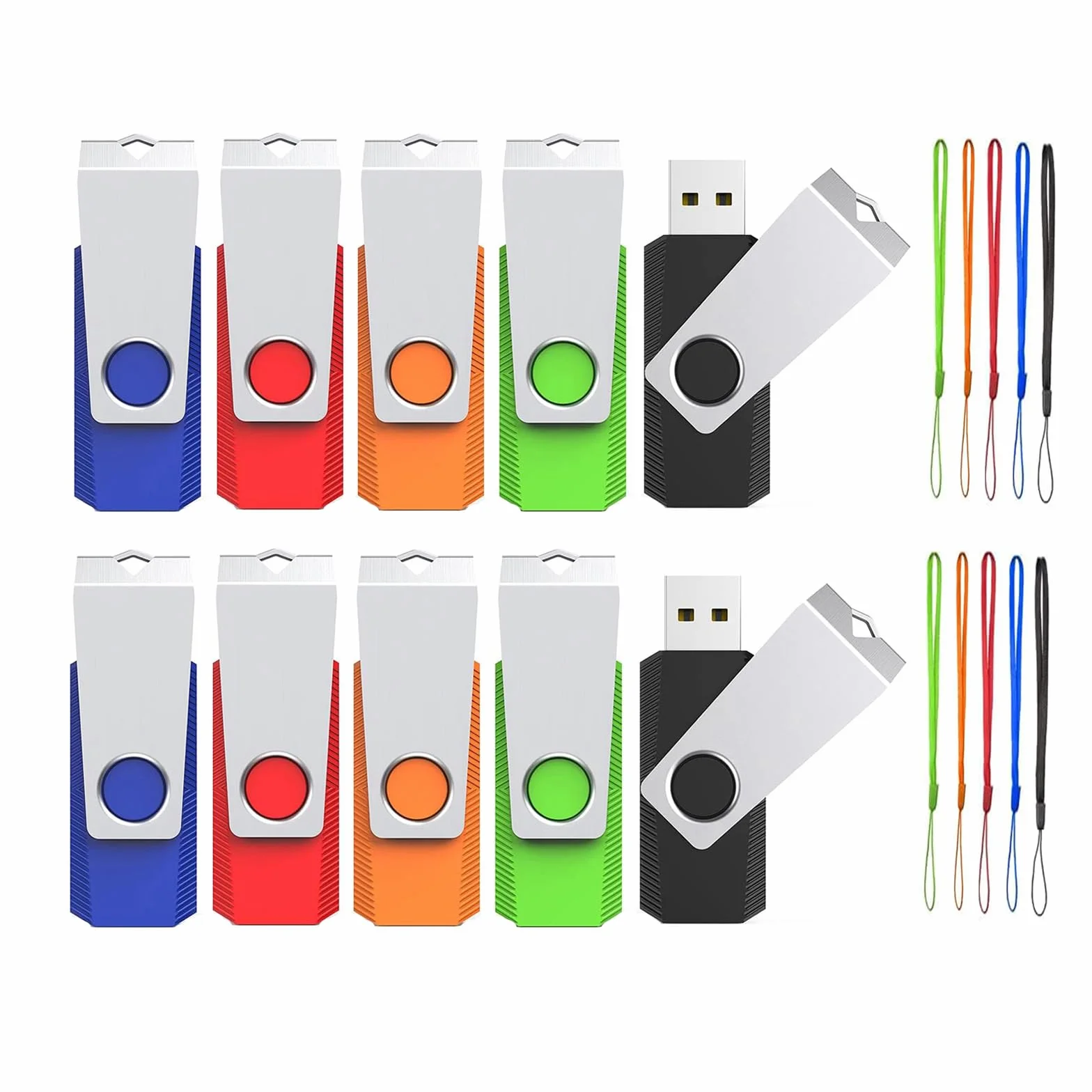 Chiavetta USB 2.0 8GB 10 Pezzi Pen Drive Flash Memoria Archiviazione Backup Colori Misti