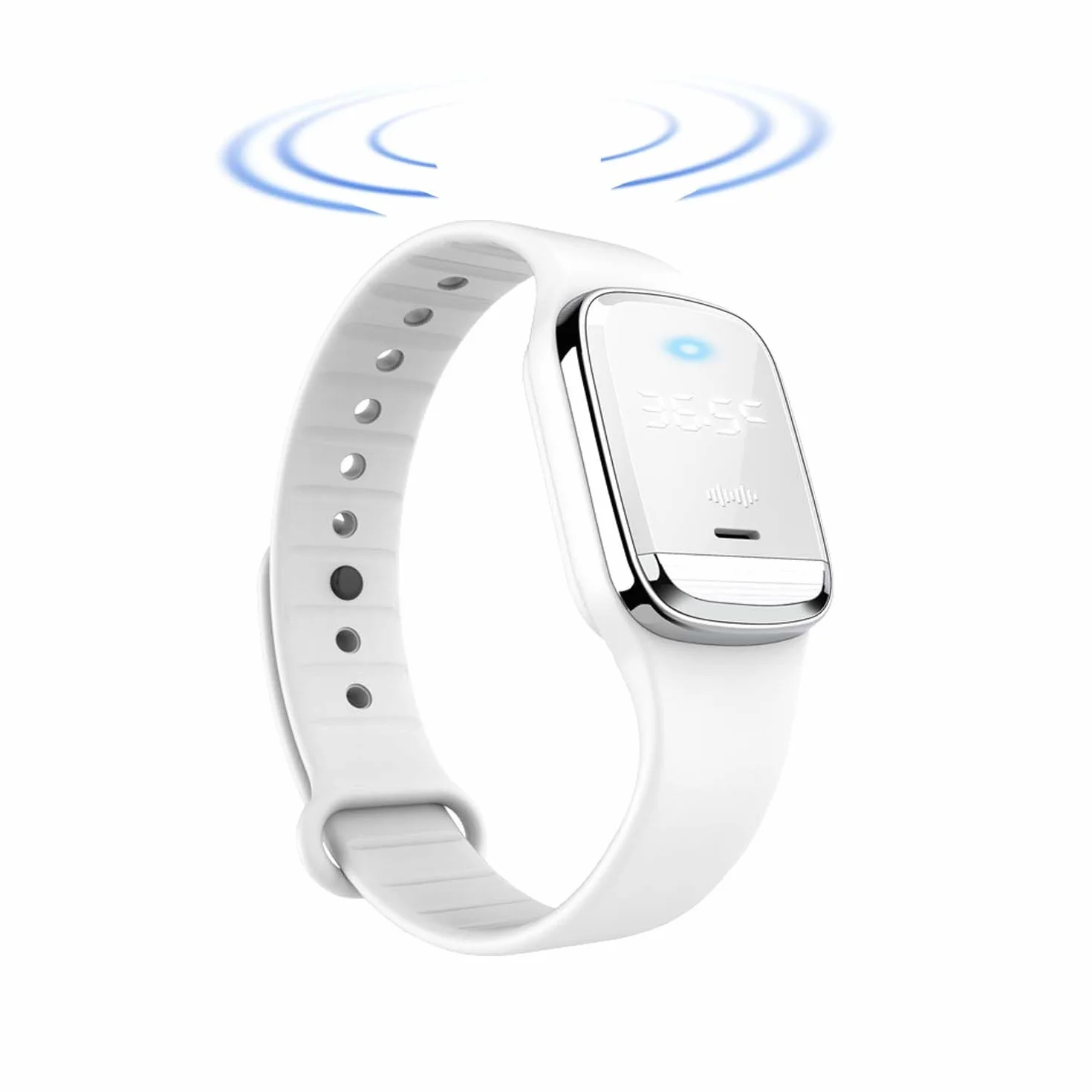 Braccialetto Repellente Zanzare Ricaricabile USB Orologio Ultrasuoni Temperatura Corporea Impermeabile