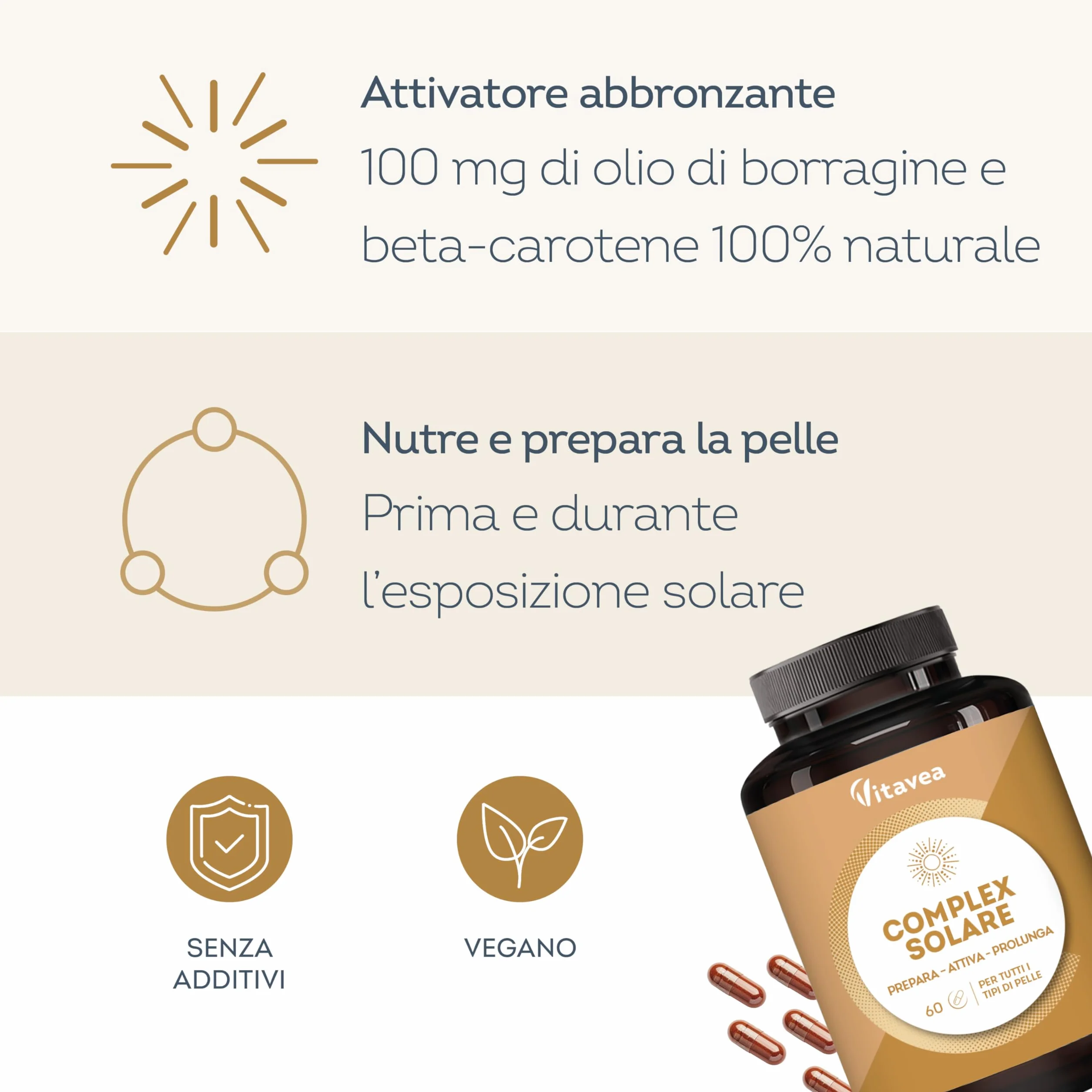 Integratore Solare Olio di Borragine e Licopene 60 Capsule Abbronzatura