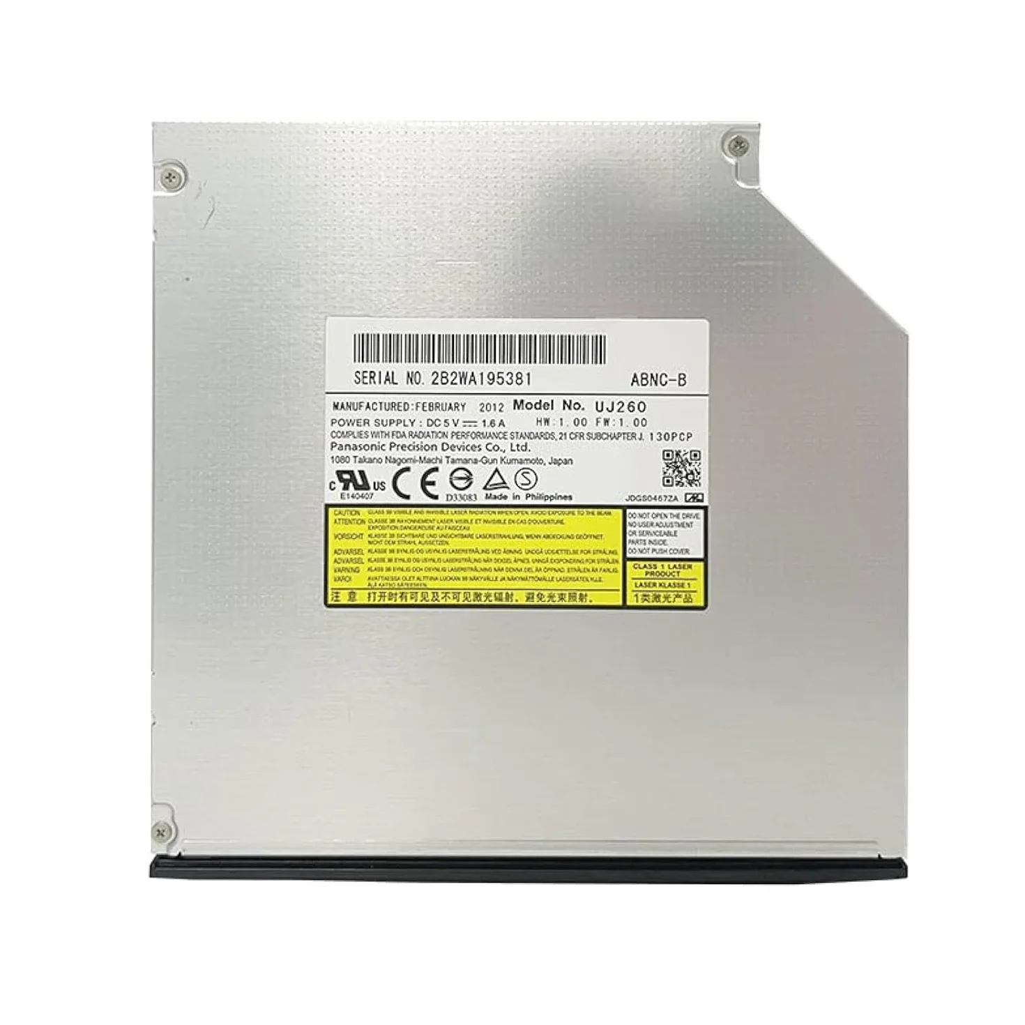 UJ-260 UJ260 6X Blu-RAY BD-RE DVD Rewriter interno 12,7 mm SATA Laptop Drive con lunetta per Dell Optiplex 7020 3060 3050 e per HP Pavilion dv4 dv5 dv6 dv7 dv8