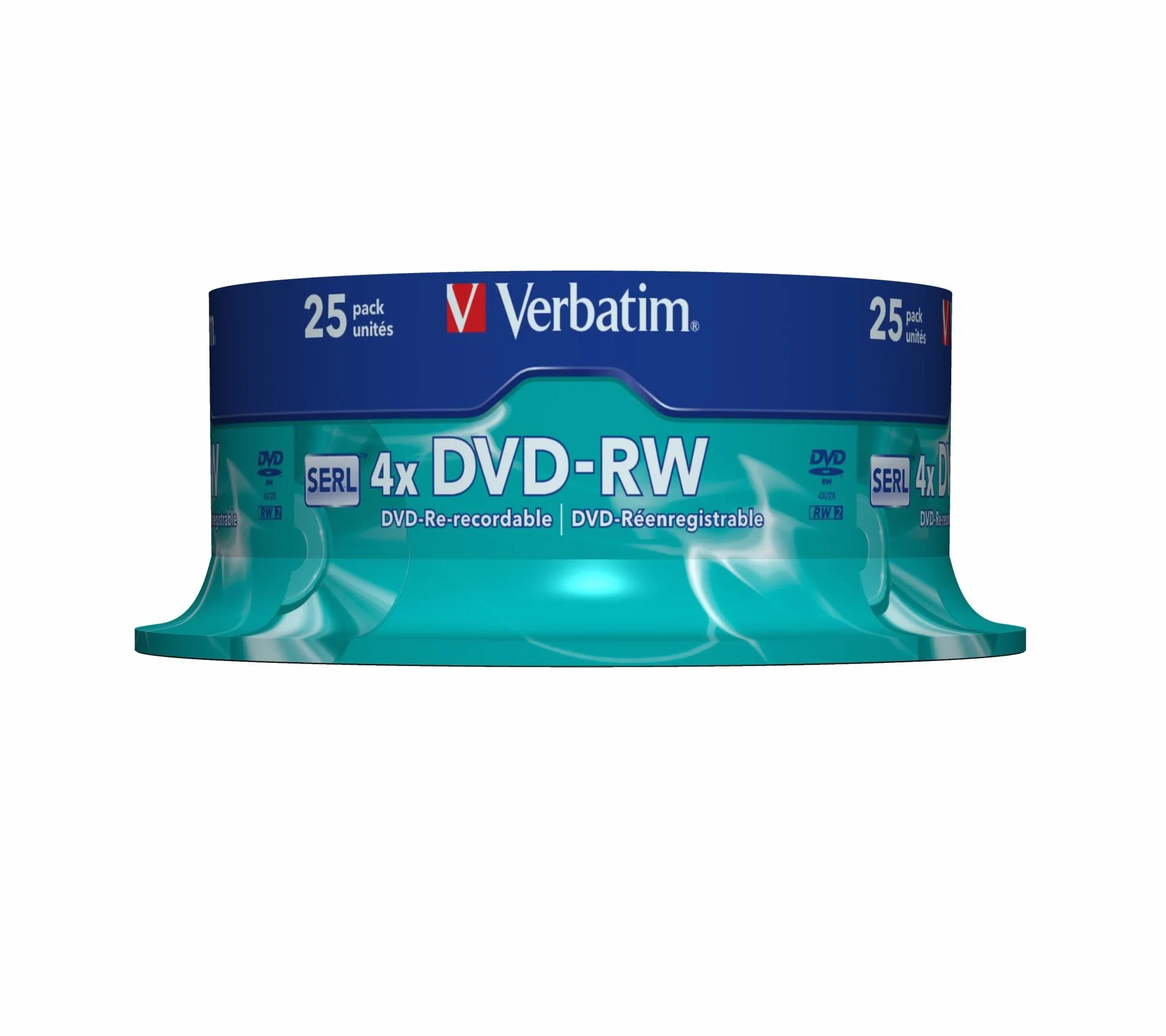 Verbatim DVD-RW Dischi riscrivibili 1x-4x, 120min 4.7Gb Ref 43639 [Pacco da 25]