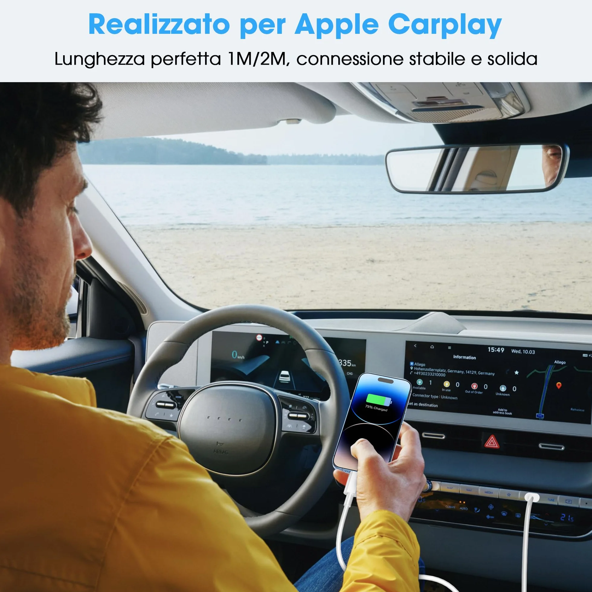 Cavo USB C Lightning Ricarica Rapida 1m+2m per iPhone 14/13/12/11/X/8/7/6 iPad Mini