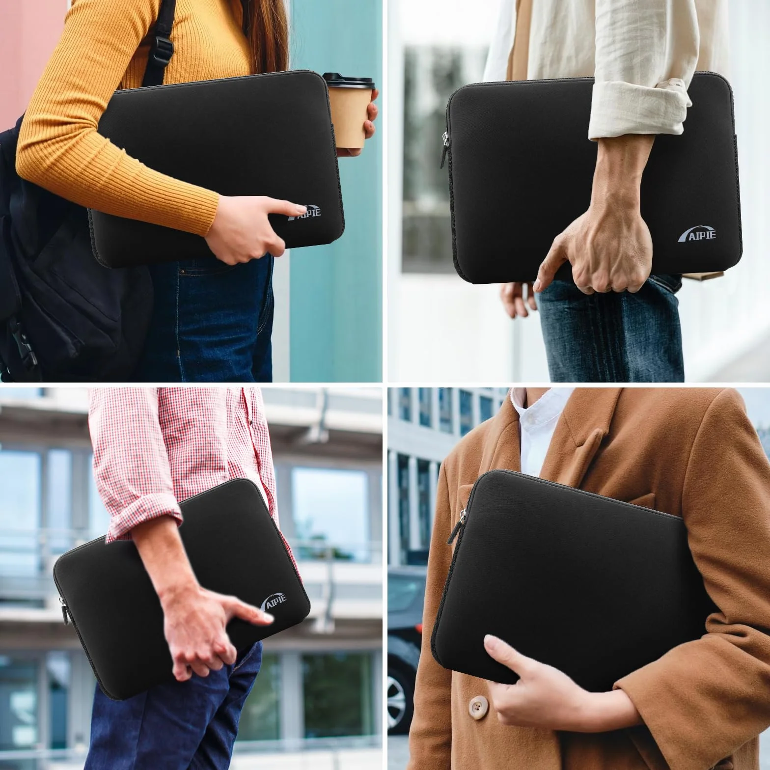 Custodia per Laptop 15 15,6 Pollici Sleeve per Laptop Impermeabile Custodia Borsa Caso Protettiva Borsa da Trasporto per MacBook, Acer, Asus, Dell, HP,Lenovo Nero, 15.6 Pollici