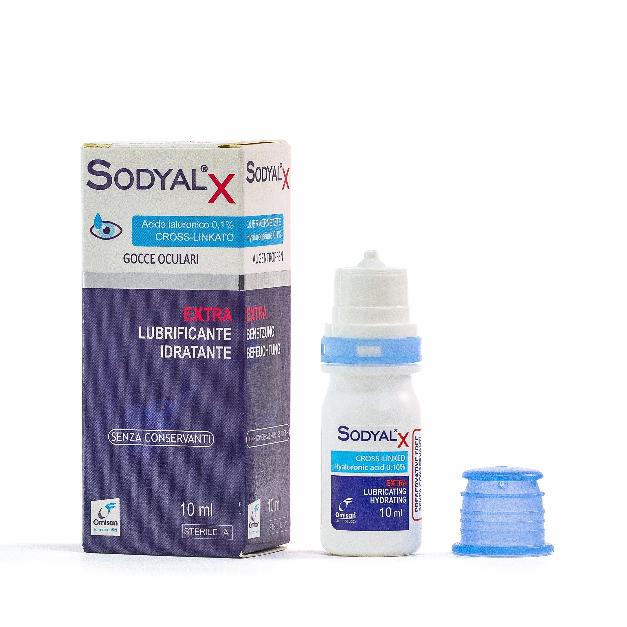 Sodyal X Extra lubrificante ed idratante Gocce oculari con Acido ialuronico cross-linkato 10 ml