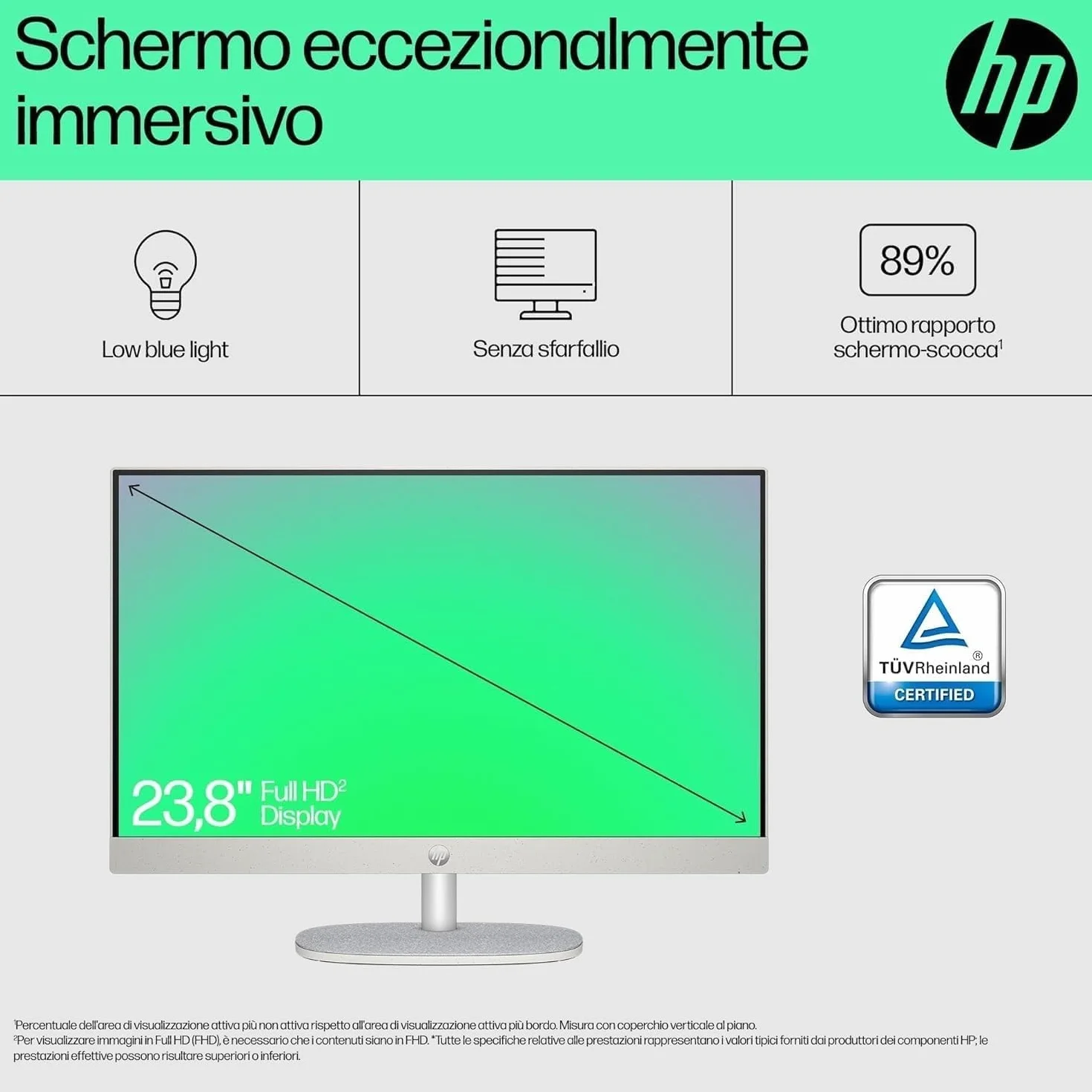 HP 24-cr1000sl All-in-One Intel Core Ultra 5-125U Intel Evo Edition 16GB RAM DDR5 512GB SSD 23,8" FHD IPS Antiriflesso Wi-Fi 6 Windows 11 Bianco