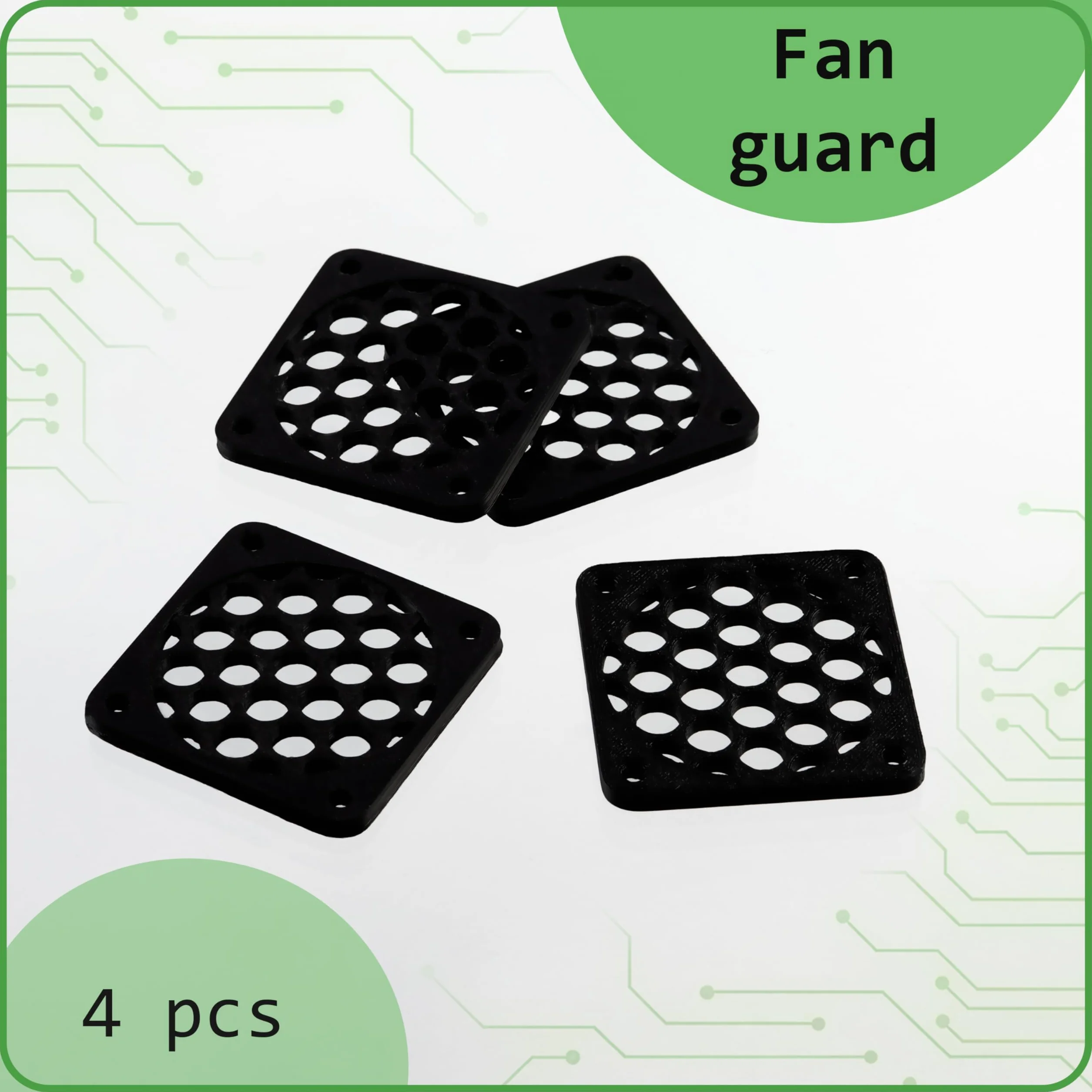Aerzetix Set di 4 Griglie per Ventola 40x40 mm in plastica per Computer PC stampanti dispositivi audiovisivi proiettori multimediali/Colore Nero