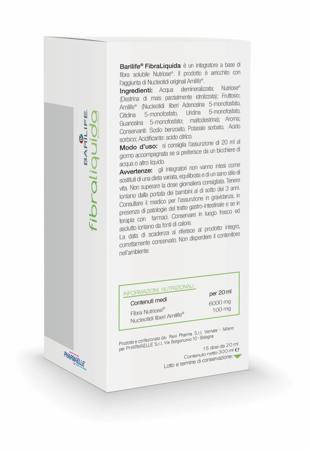 Fibra Liquida 300 mL Barilife Riequilibrio Intestinale Fibra Naturale Nucleotidi