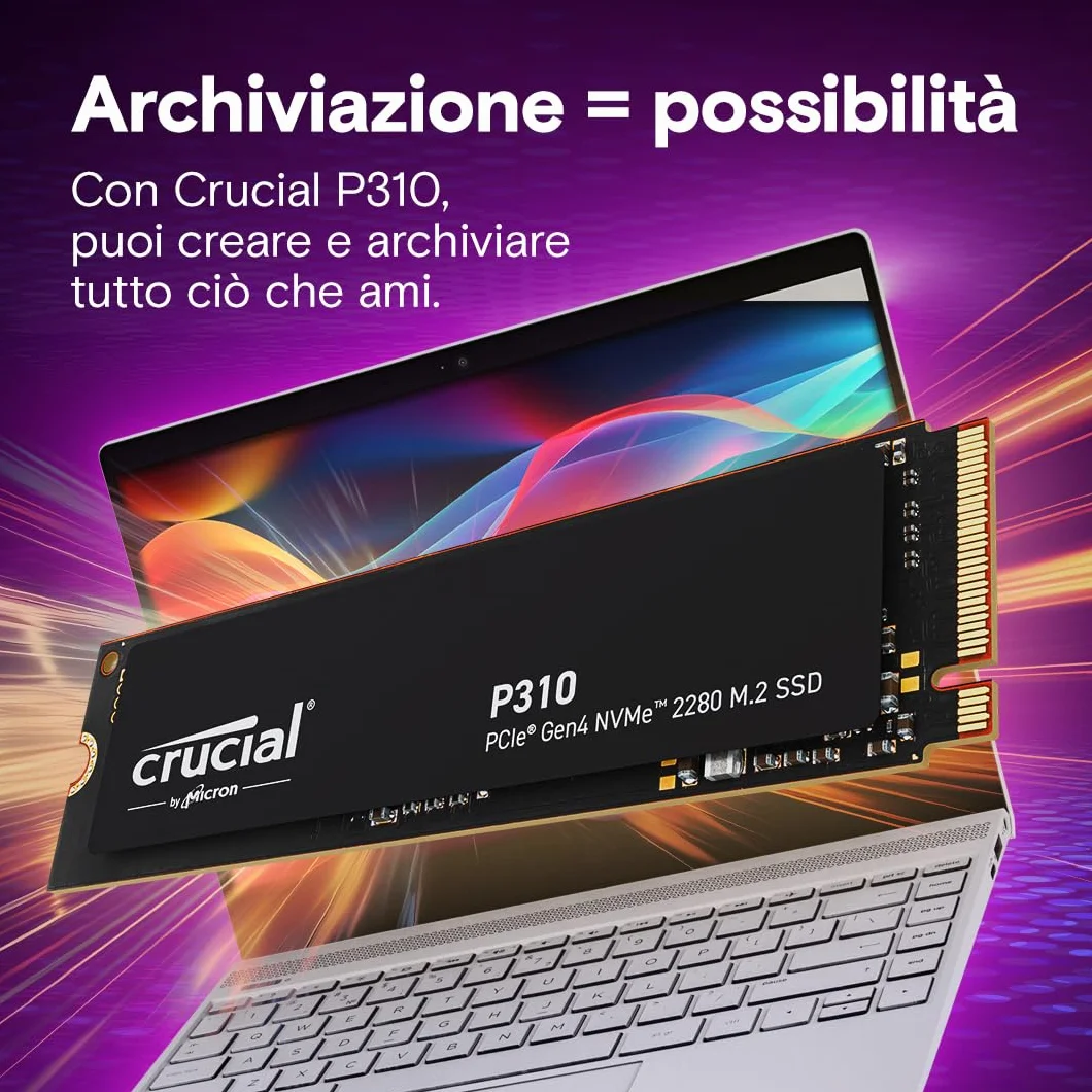 Crucial P310 SSD 1TB PCIe Gen4 NVMe M.2 2280 7100 MB/s