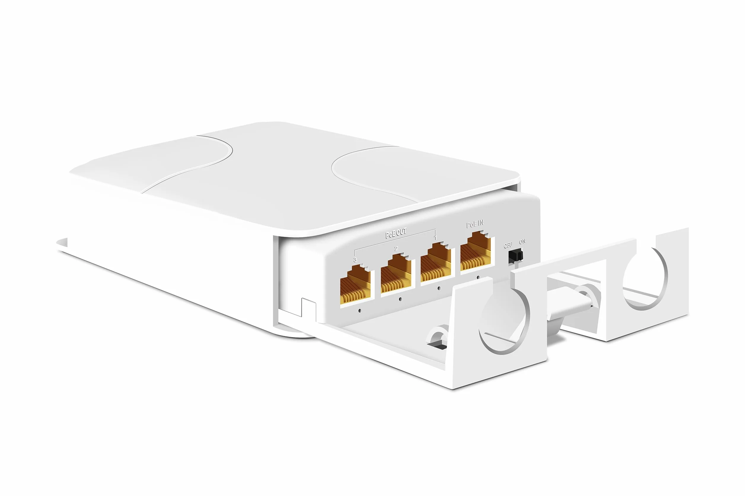 Estensore PoE Gigabit per esterni, 1 in 3 out PoE+ Extender con 1000 Mbps, uscita fino a 24 W di potenza in 30W-IEEE802.3af/at, impermeabile IP66, si estende fino a 100 m, Plug & Play
