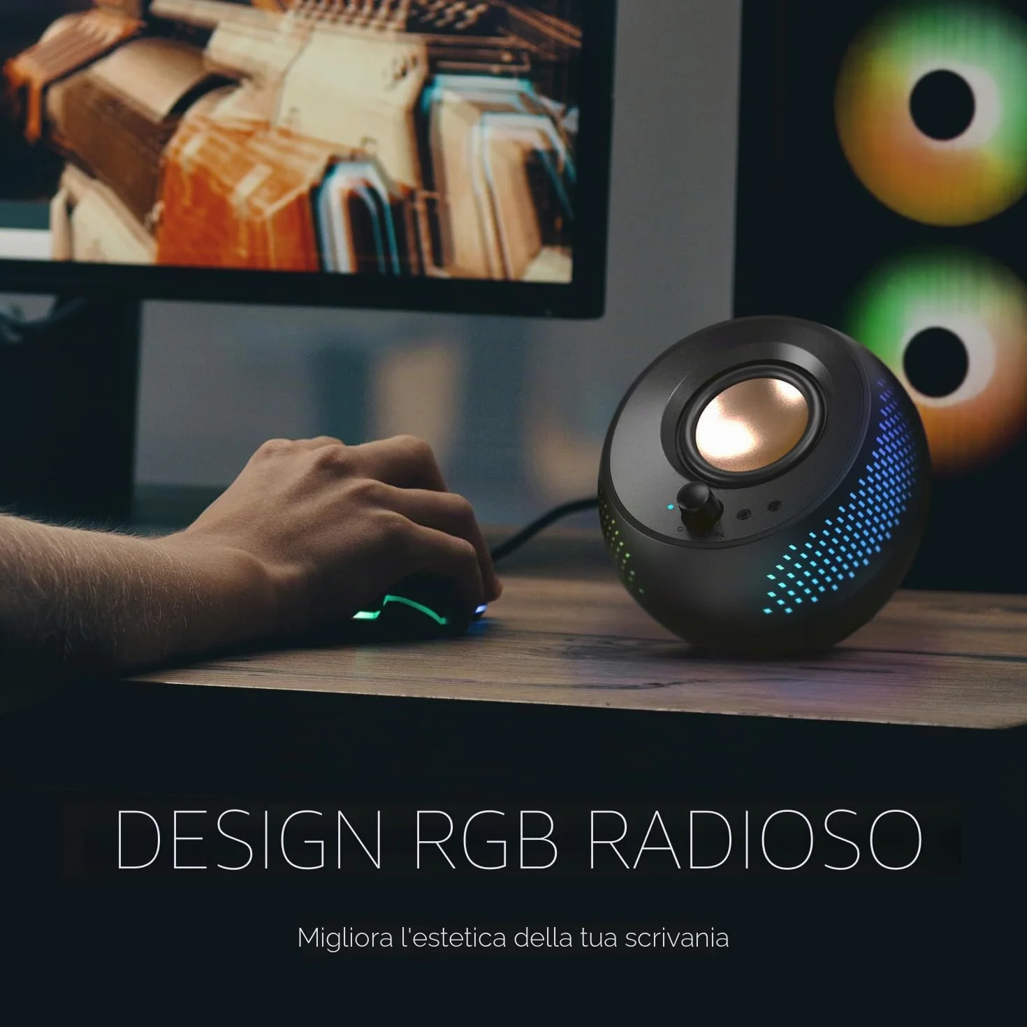 CREATIVE Pebble X Plus 2.1 USB-C Altoparlanti Bluetooth 5.3 RGB Subwoofer 15W RMS per PC Mac