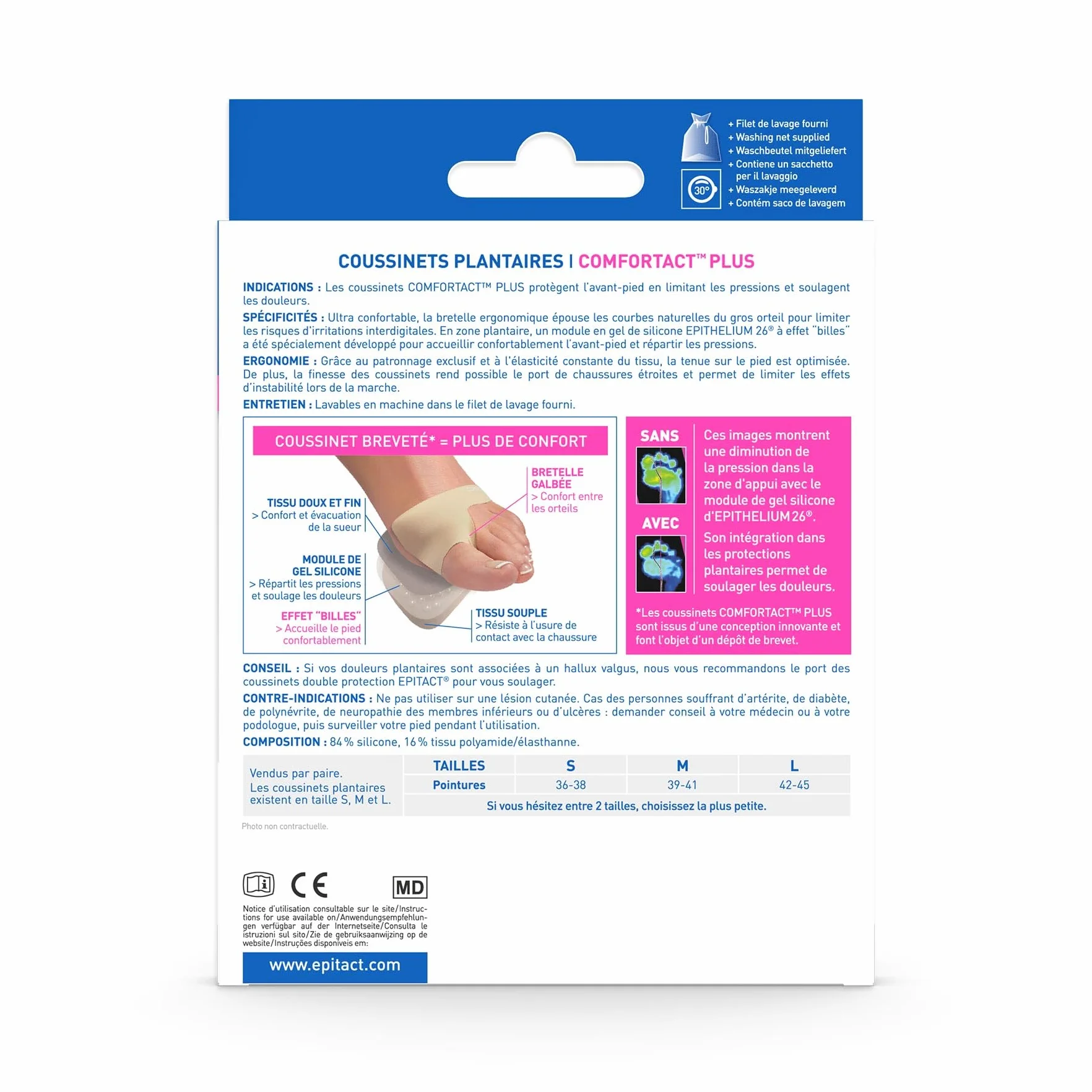 Epitact Cuscinetti plantari Nuova Generazione Comfortact Plus Dolore plantare Durillon