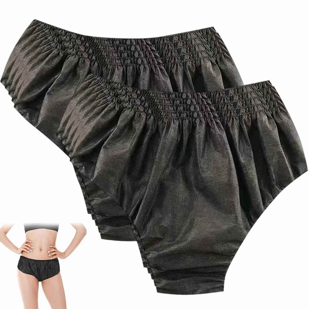 Mutande Usa e Getta Unisex in Tessuto Non Tessuto per Viaggi, Campeggio, Spa (Nero)