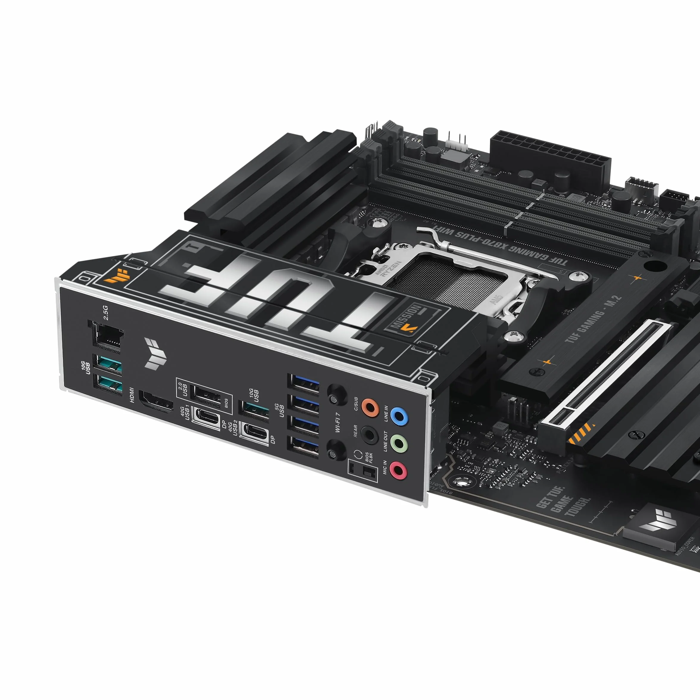 ASUS TUF Gaming X870-PLUS Scheda madre WiFi AMD AM5 X870 ATX, 16+2+1, 80A SPS Power Stages, DDR5, PCIe 5.0 Ready, quattro slot M.2, Wi-Fi 7, LAN 2,5 GB, HDMI, USB4® 40 Gbps, SATA 6 Gbps, USB