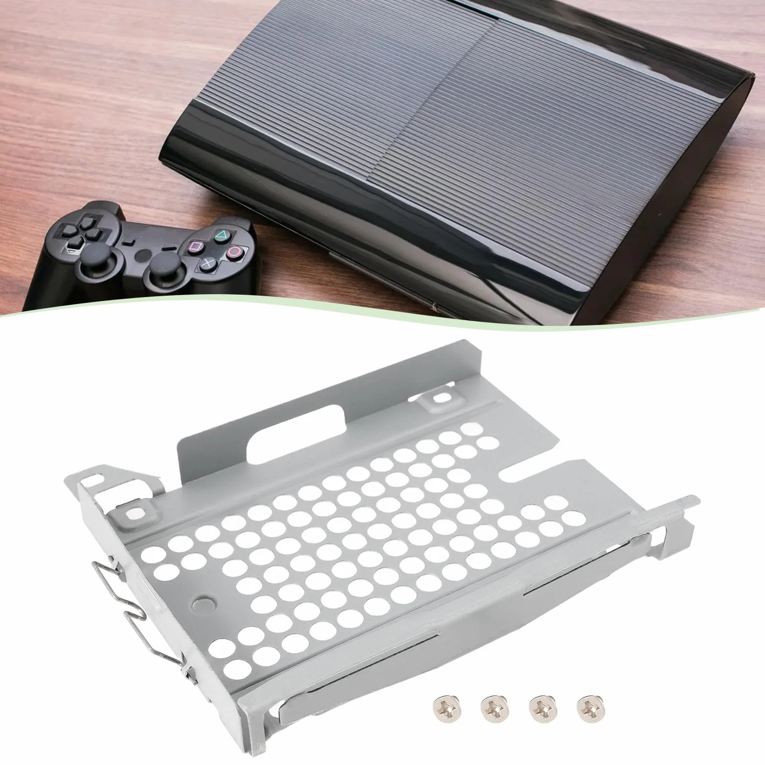 ECSiNG 1 pz Hard Drive Caddy Hard Disk Drive Staffa di Montaggio Kit HDD Supporto Vassoio con Viti Compatibile con PlayStation3 SLIM Compatibile con PS3 SLIM