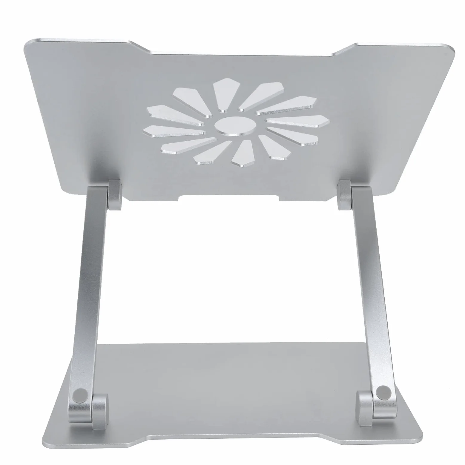 Supporto per laptop in lega di alluminio Altezza ergonomico Supporto per computer portatile Staffa di raffreddamento rialzata Argento