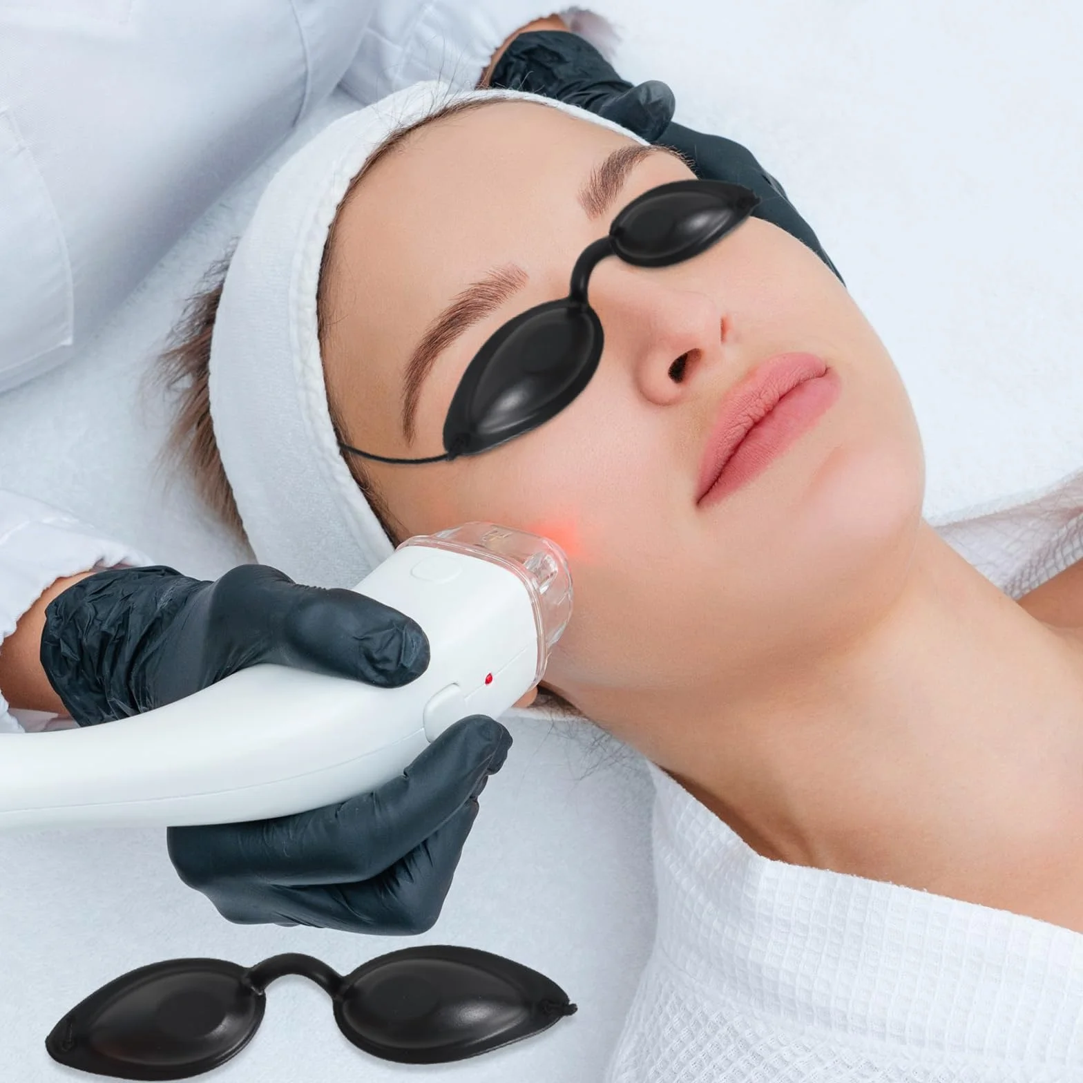 Occhiali Infrarossi 4 Pezzi Protezione UV Solarium Nero