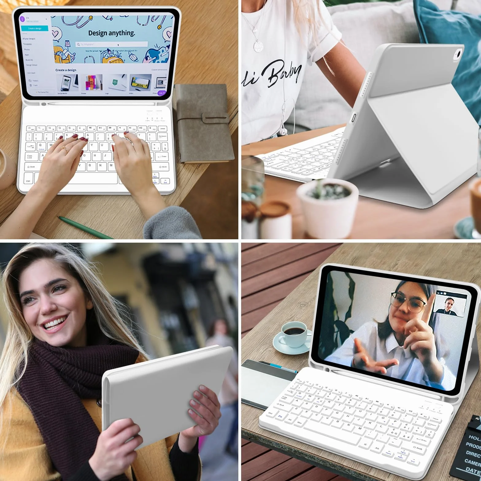 Cover IPad A16 11/10 Generazione con Tastiera (11/10.9 Pollici, 2025/2022) - Italiano QWERTY Magnetico Rimovibile Bluetooth Tastiera, Custodia con Supporto Pencil per Ipad 11/10 Gen, Grigio