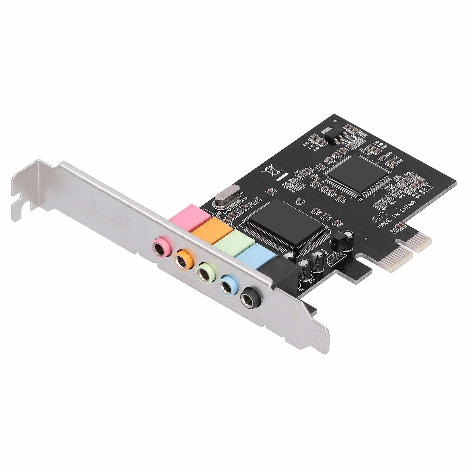 Scheda Audio 5.1 Full-duplex, Scheda Audio Interna 5.1 con Funzione di Cancellazione del Bilanciamento del Rumore e Frequenza di Campionamento Audio a 24 Bit, per PC