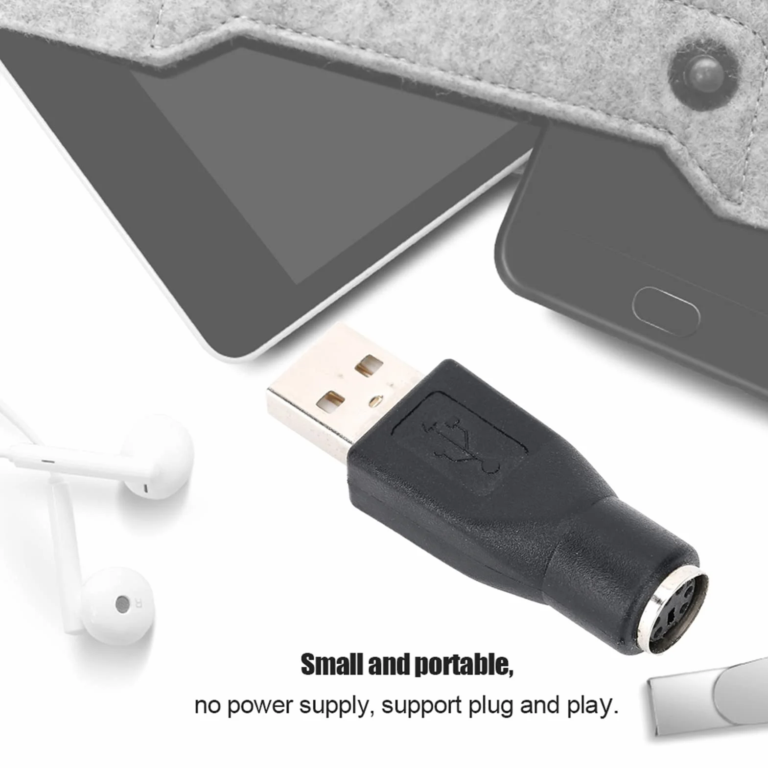 Acouto Convertitore Adattatore USB Maschio a Femmina per PS 2 da 5 Pezzi per Tastiera e Mouse con Interfaccia PS 2 Adattatore da P a USB F P M Tastiera USB Adattatore Din5 Femmina