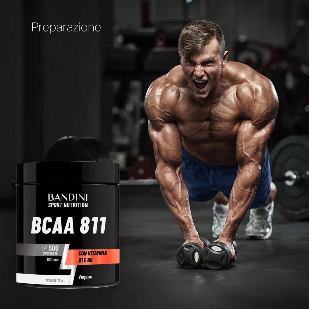 Bandini BCAA 8 1 1 500 Compresse Amminoacidi Fermentati con Vitamina B1 e B6 Leucina Isoleucina Valina