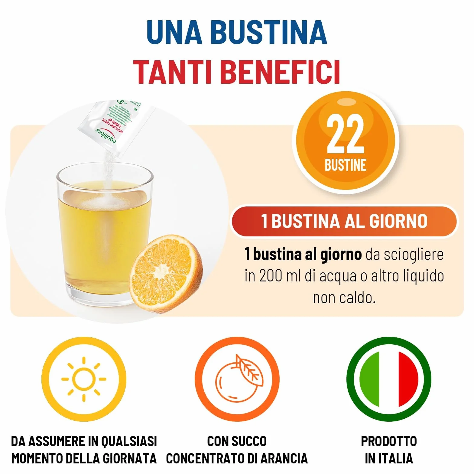 Equilibra Integratore Alimentare con Creatina, Arginina, Vitamine C, B1, 22 Bustine Monodose