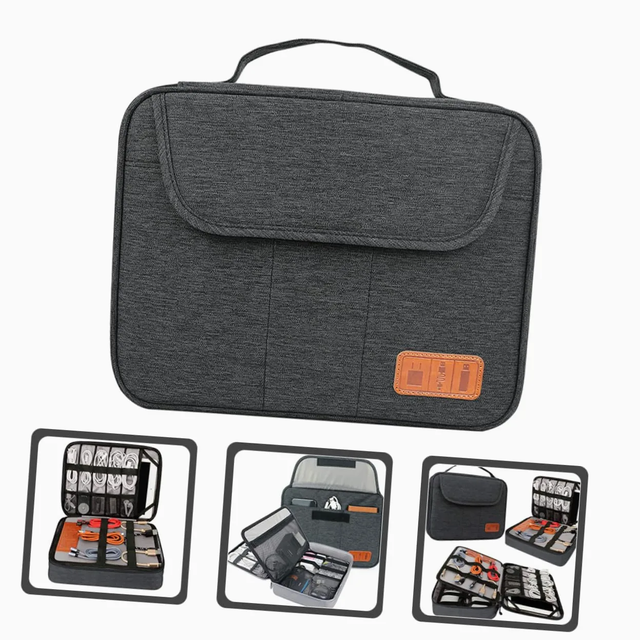 Veemoon Borsa Organizer per Cavi da Esterno Custodia per Dispositivi Elettronici Design Strati Ampia Capacità per Contenere Telefoni Tablet da Adattatori di Alimentazione Schede