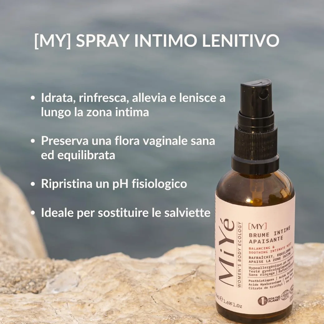 MiYé Nebbia intima lenitiva BIOLOGICA 30ml Idratante vaginale riequilibrante pH Probiotici prebiotici acido ialuronico lattico