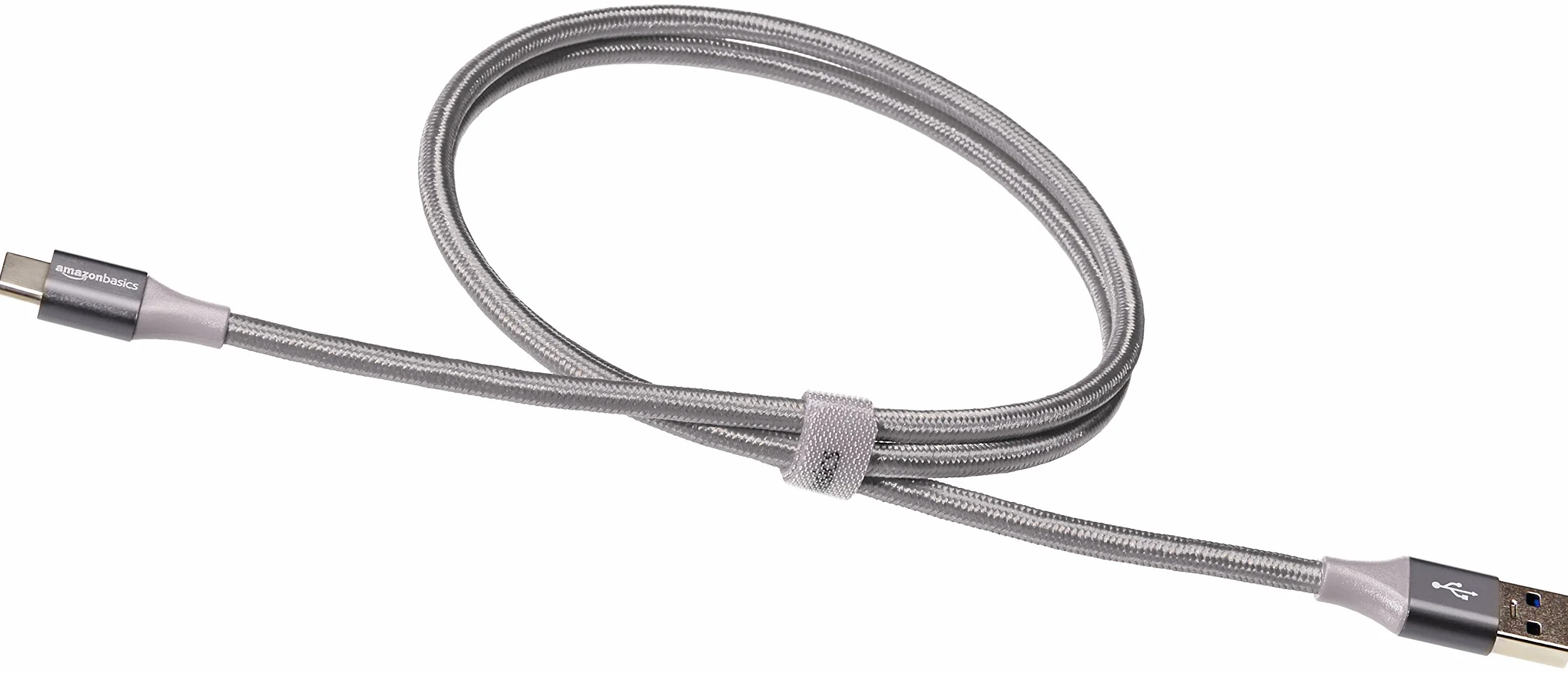 Amazon Basics Cavo di ricarica USB 3.1 Gen 2, da USB-C a USB-A, in nylon a doppia treccia, 0.9 m, grigio scuro