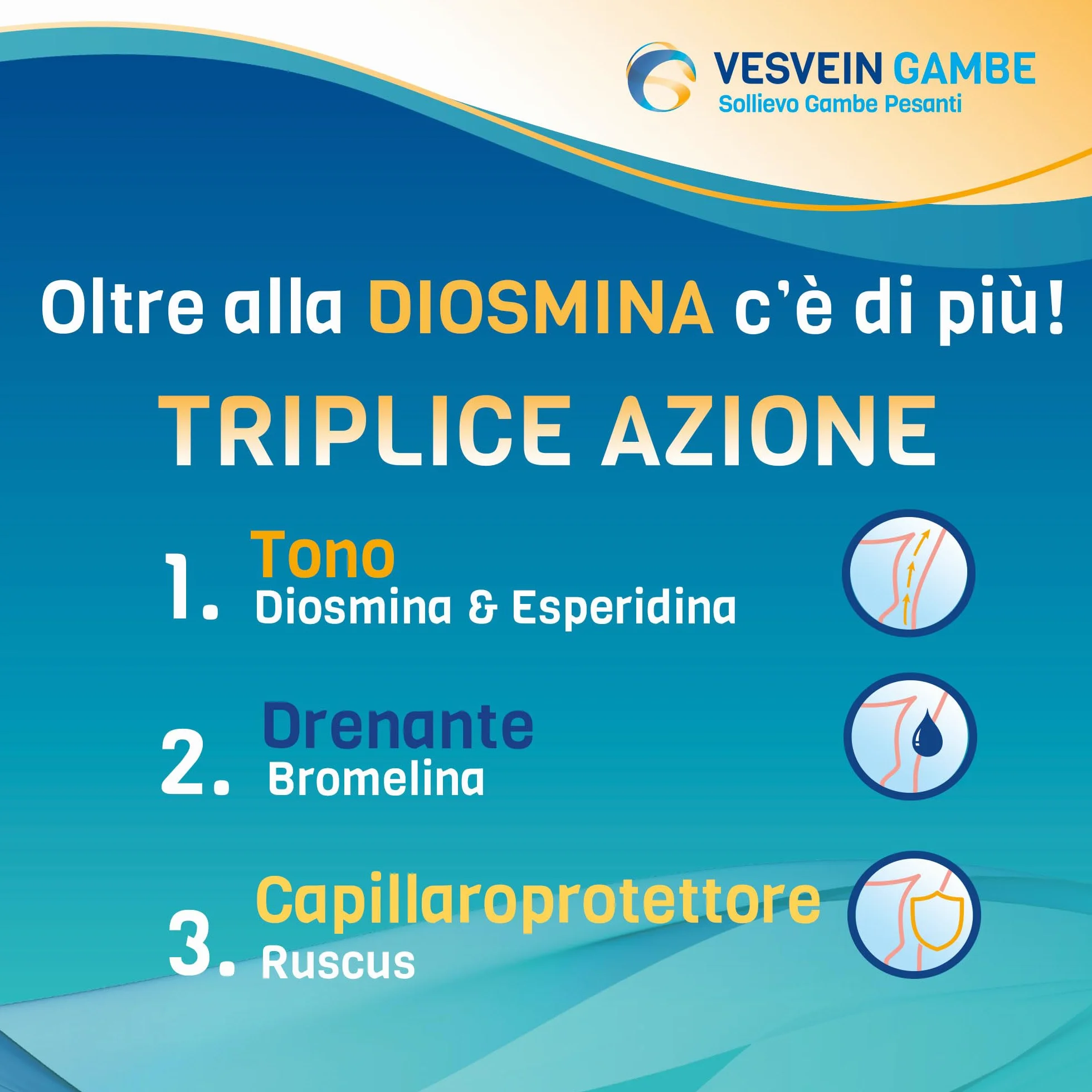 Diosmina Esperidina Bromelina integratore gambe pesanti 60 compresse