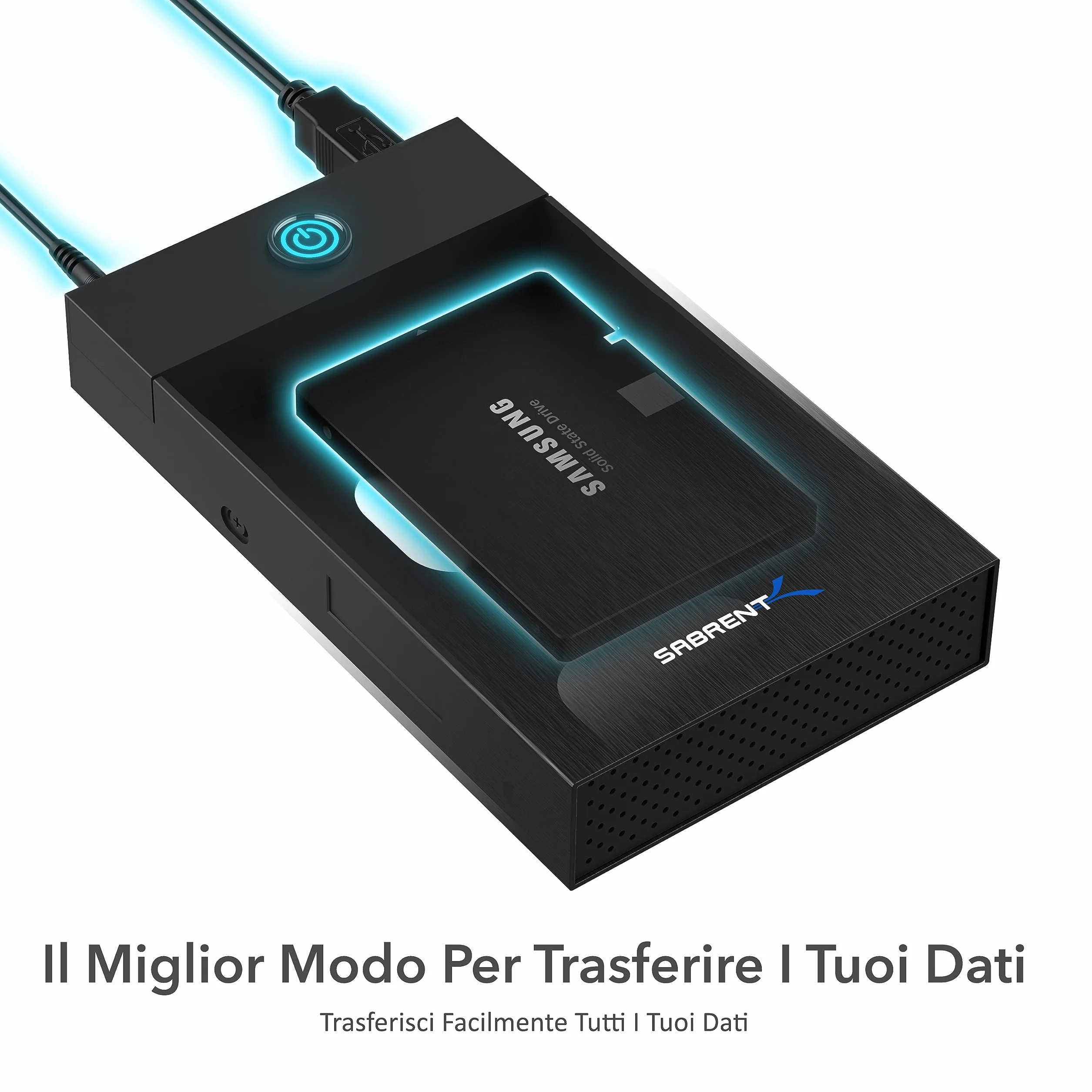 SABRENT Case SSD HDD Hard Disk Esterno SATA 2.5 3.5" USB 3.2 Docking Station 22TB UASP EC-KSL3