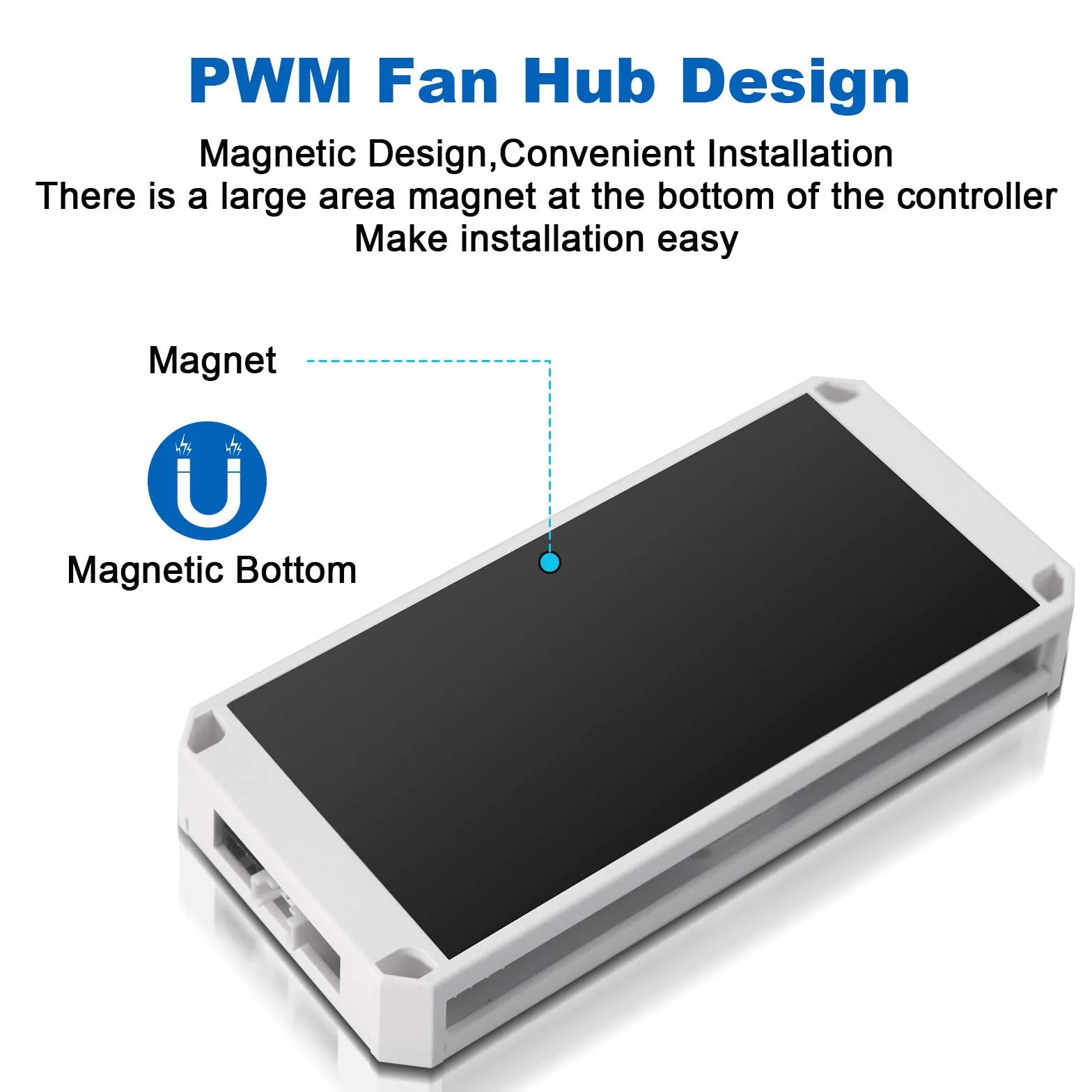 Hub ventola PWM ARGB RUIZHI 2 in 1, 9 prese PWM 4 pin, 5V 3 pin, SATA, 18 connessioni RGB