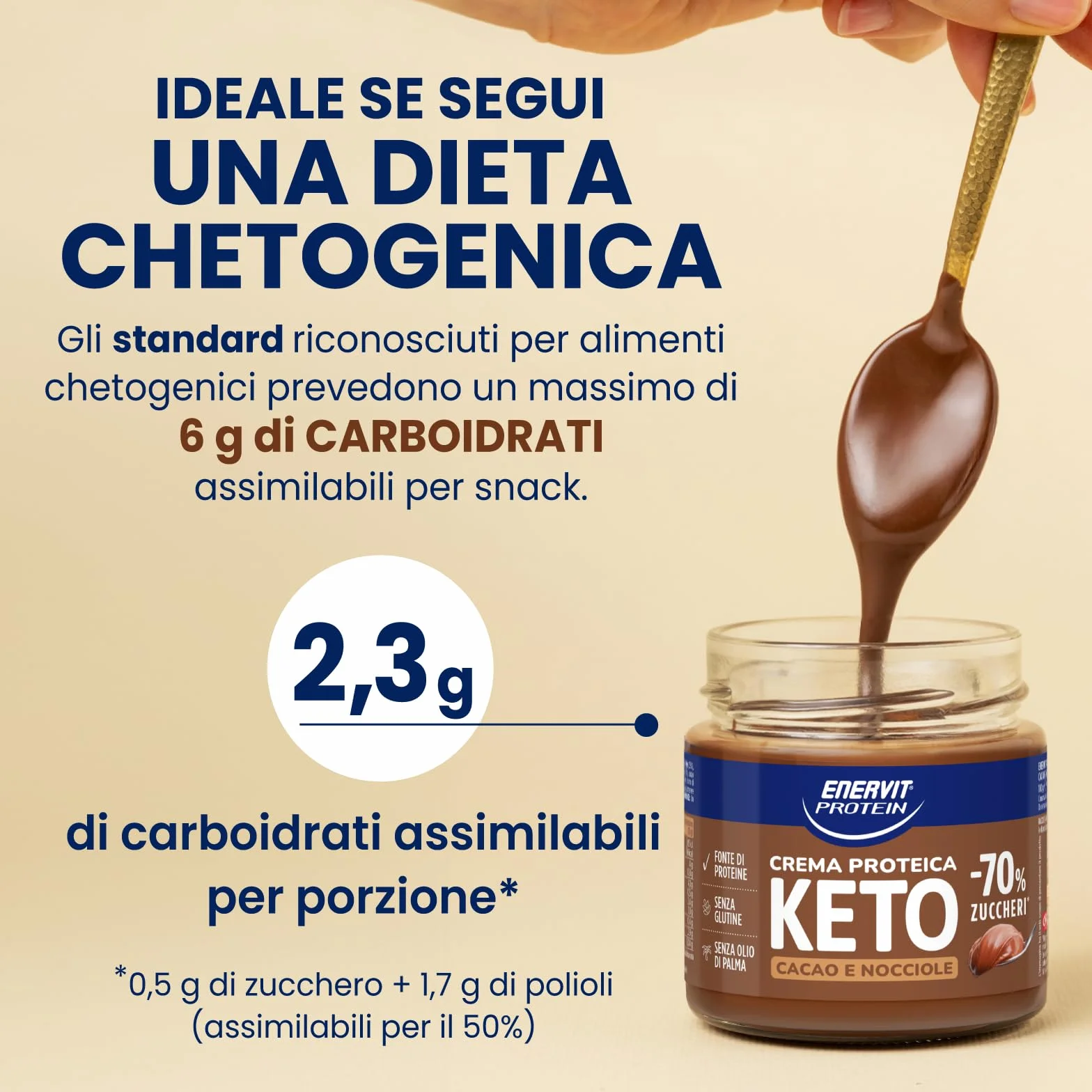 Enervit Protein Cream Keto Cacao e Nocciole Crema Proteica Spalmabile 180gr