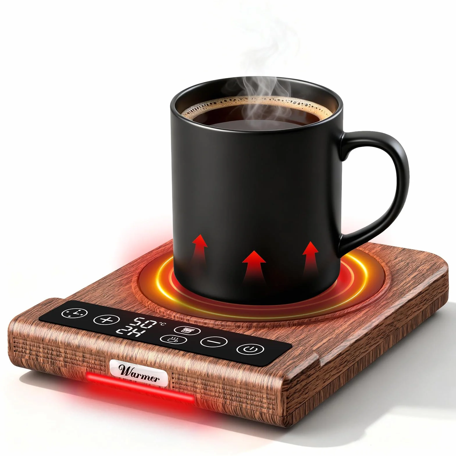 Scalda Tazza 2 modalità, Scalda Tazza da Scrivania, 21 °C-80 °C, Scaldatazza con Timer 1-12 ore/1-24 Ore, Spegnimento Automatico di 4 Ore, Scaldatazze per Ufficio, Casa, Fermentazione