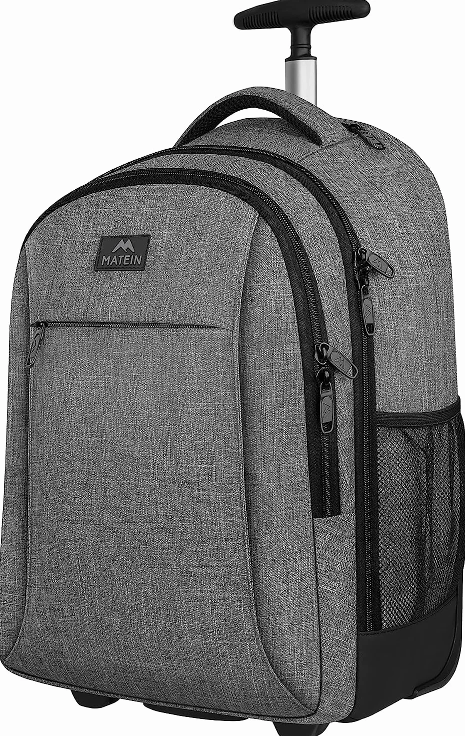 MATEIN Zaino Trolley Viaggio 17 Pollici Bagaglio a Mano con Rotelle Grigio