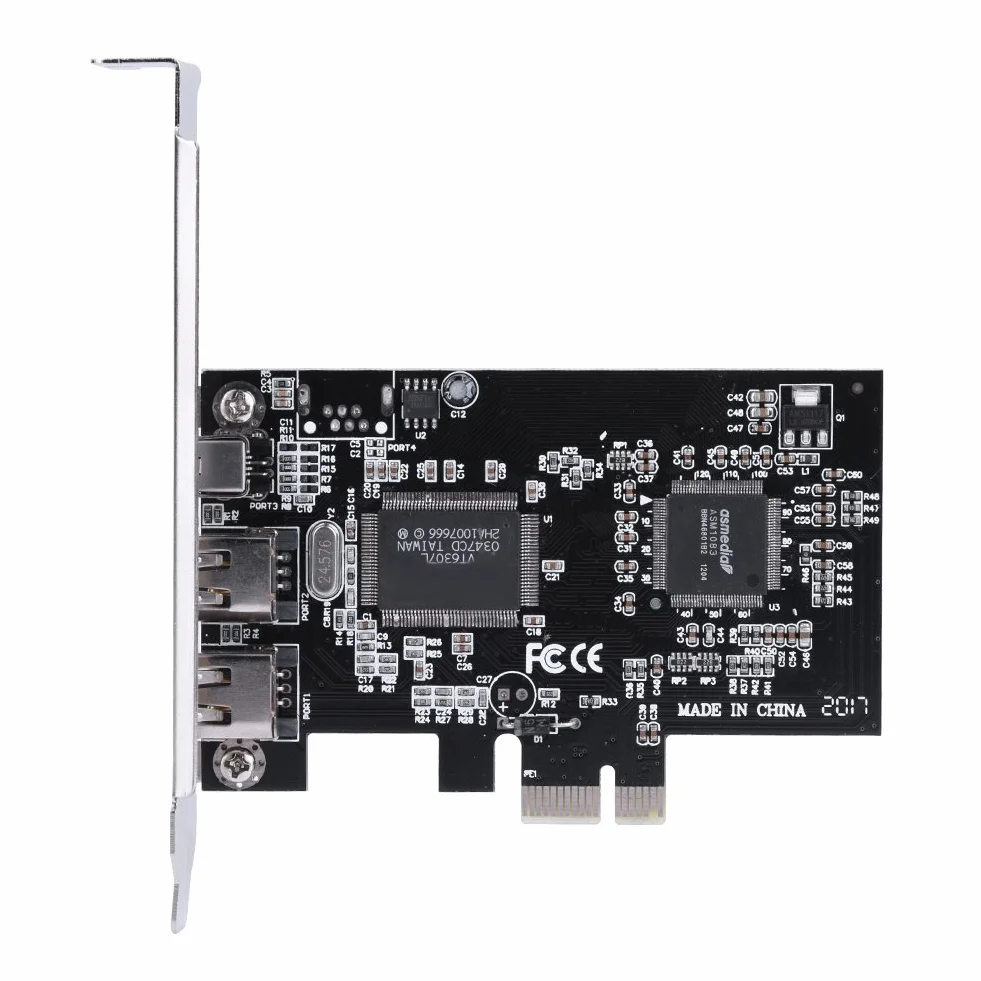 Tosuny Scheda Controller PCI-E, Scheda di Controllo PCI Express IEEE 1394 FireWire 1394a ad Alta velocità Adattatore PCIe FireWire con Cavo Firewire, Supporta Hot Swap, Collega e USA
