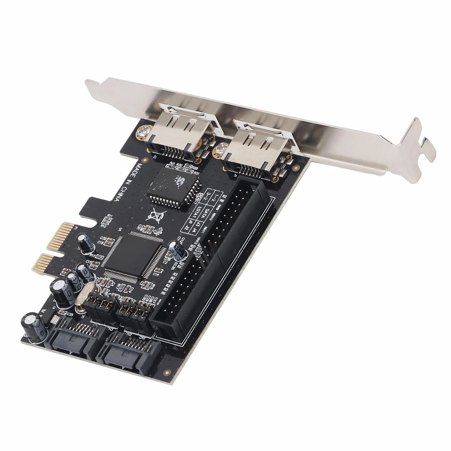 Bewinner Scheda Adattatore PCIe a IDE Scheda Controller PCI Express a Doppia Porta con velocità da 3 Gbs Supporto di Grande capacità per Dischi Rigidi ATA Opzioni di Archiviazione Versatili per