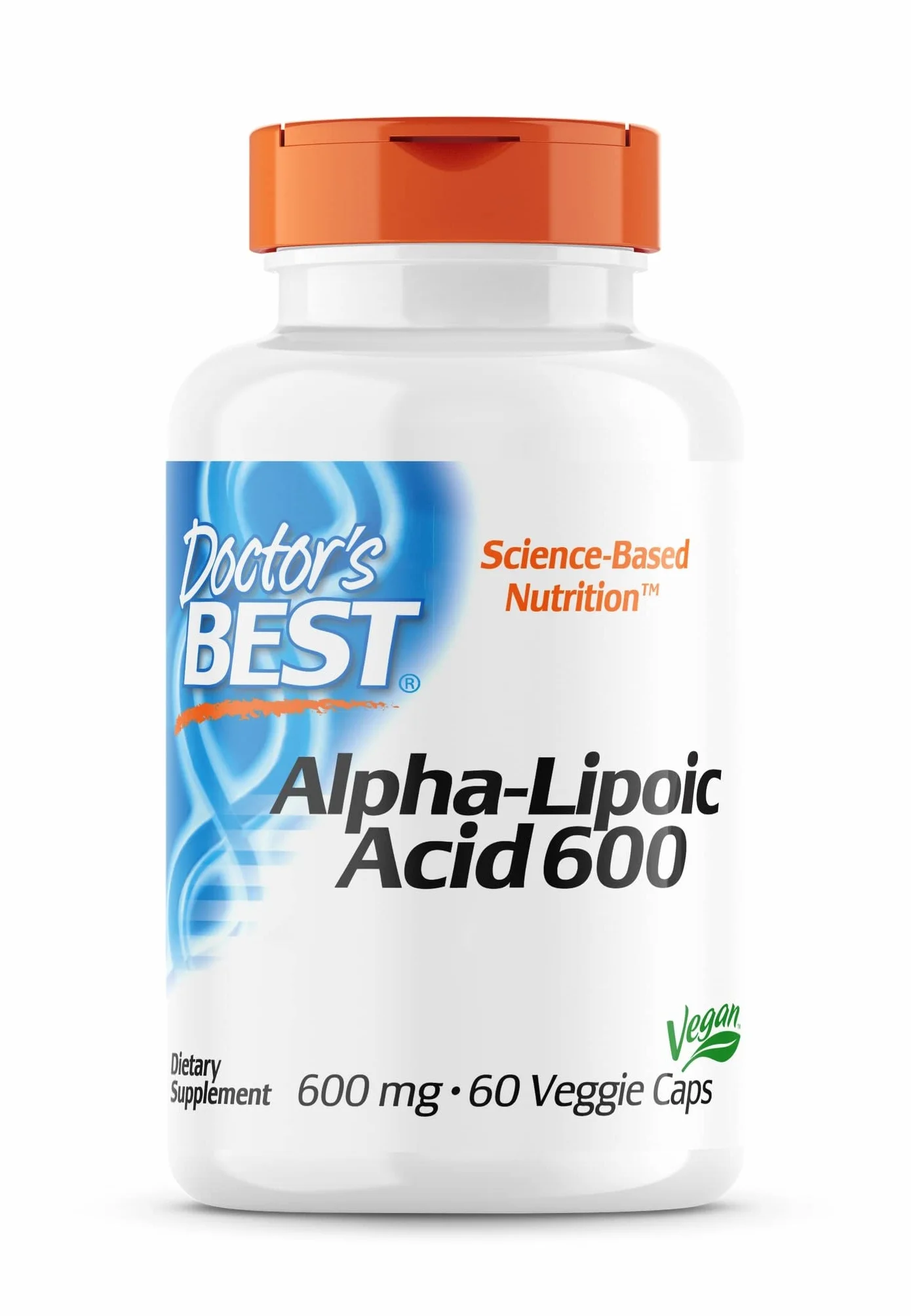 Doctor's Best Alpha-Lipoic Acid 600mg Depot 60 Capsule vegan non OGM Senza Glutine