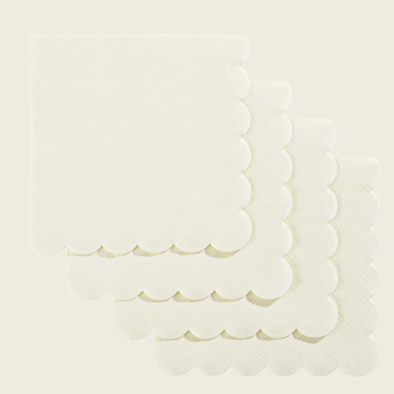 NatNarr 120 tovaglioli da cocktail avorio smerlato beige usa e getta crema dessert bevande per matrimoni, baby shower, addio al nubilato, compleanno