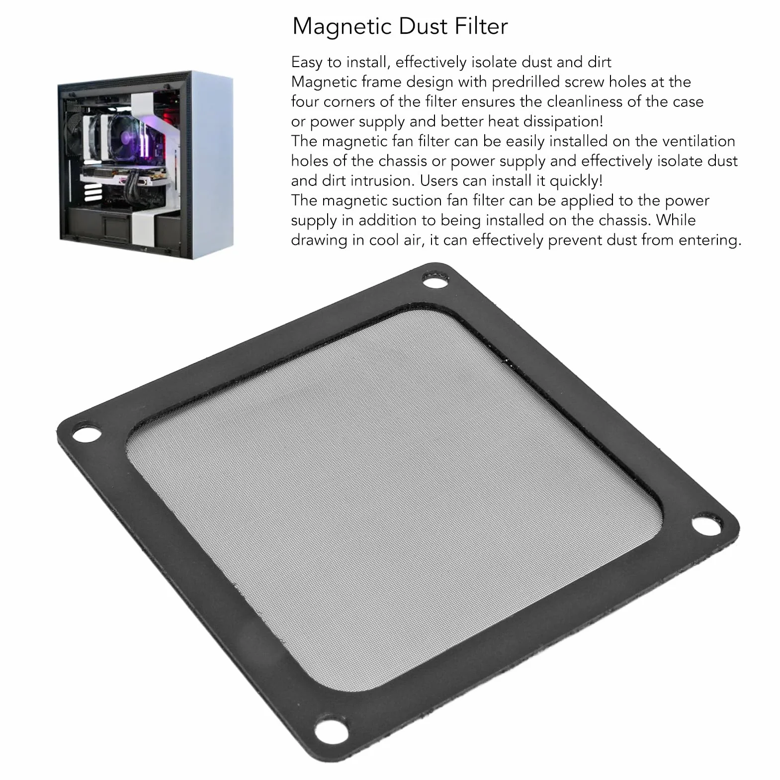 Filtro antipolvere Coperture del Ventilatore del PC 5 Pezzi 80 X 80 Mm Coperchio PC Filtro di Rete di Polvere per Custodia Computer Griglia Altoparlante