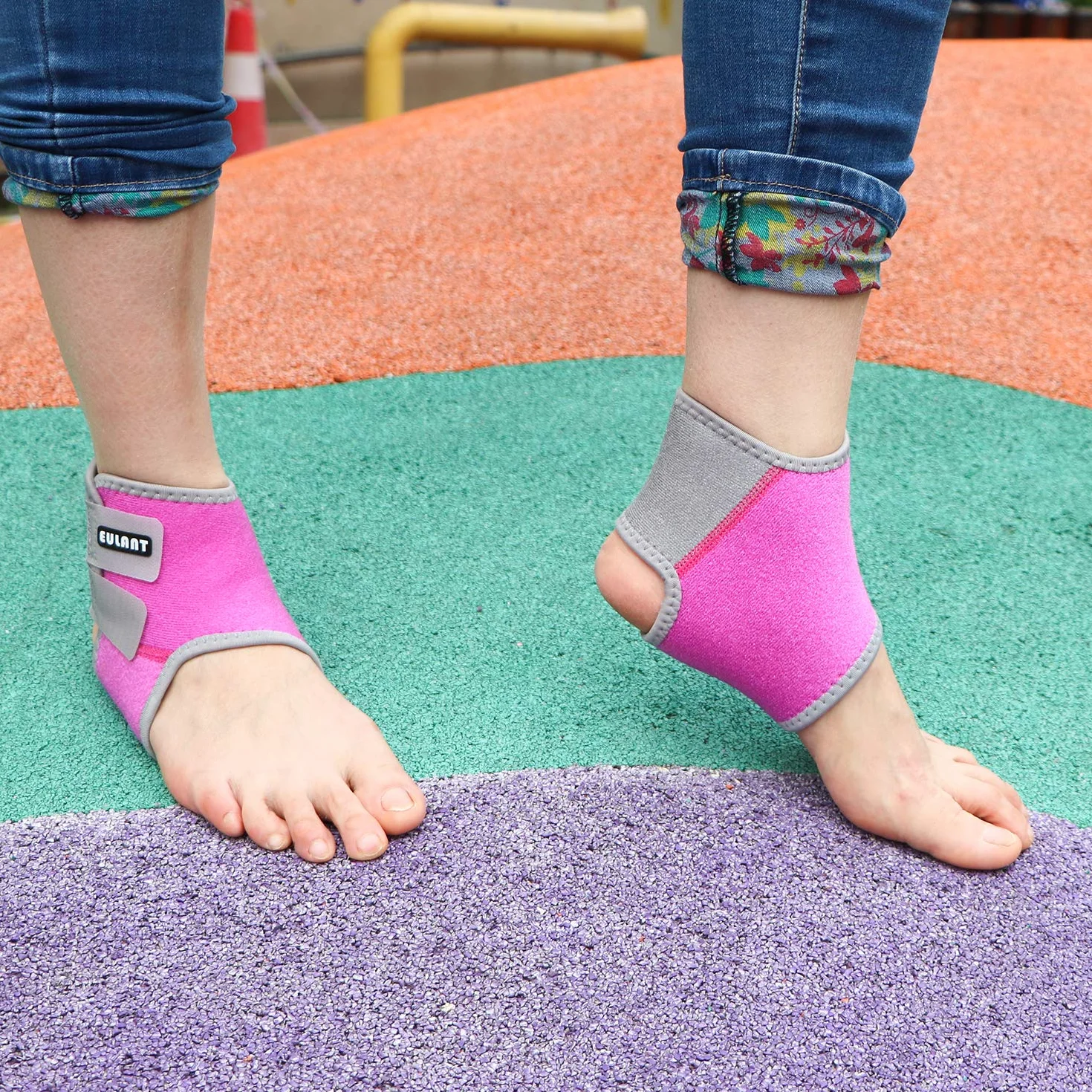 EULANT Supporto per Caviglia Bambini, 1 Paio Compressione Cavigliera Sportiva Corsa Ciclismo