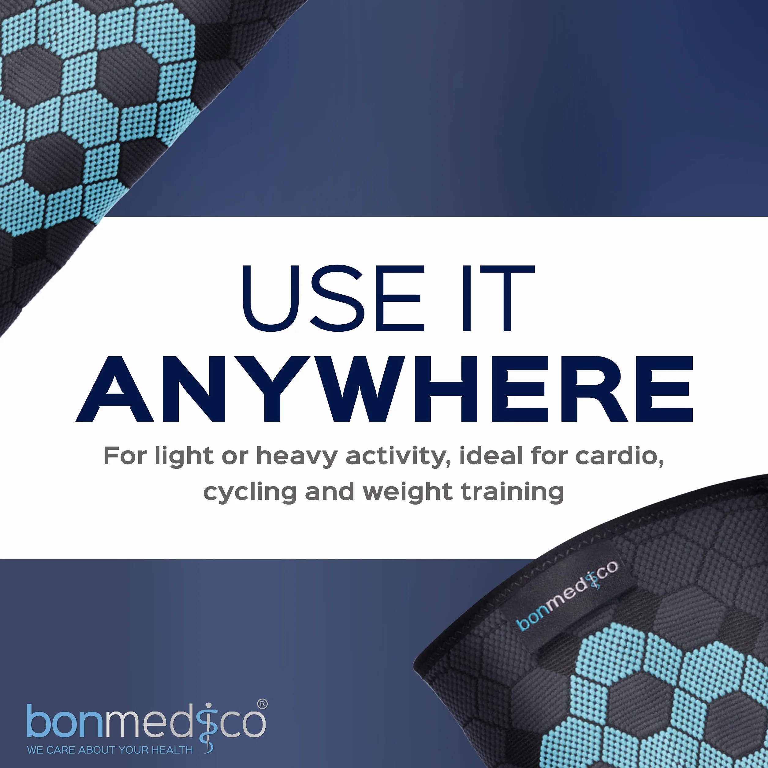 Bonmedico Fascia Contenitiva Quadricipite – Benda Elastica per Cosciera Sportiva – Supporto Gambe Allenamento Corsa Palestra