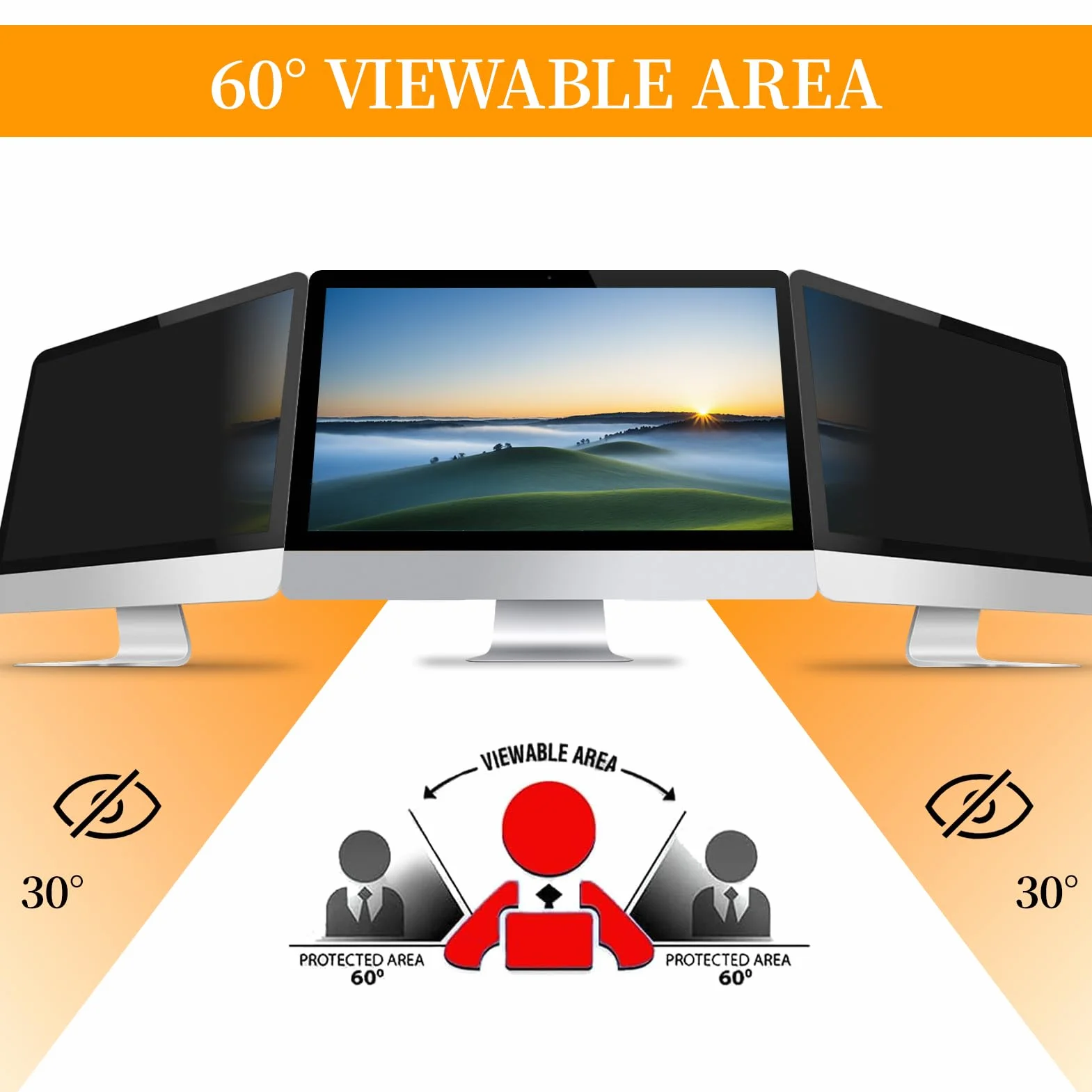 Schermo Privacy per Computer da 24 Pollici per Monitor Widescreen con Rapporto di Aspetto 16:9, Protezioni per Gli Occhi Filtro Privacy Antiriflesso per Monitor di Computer