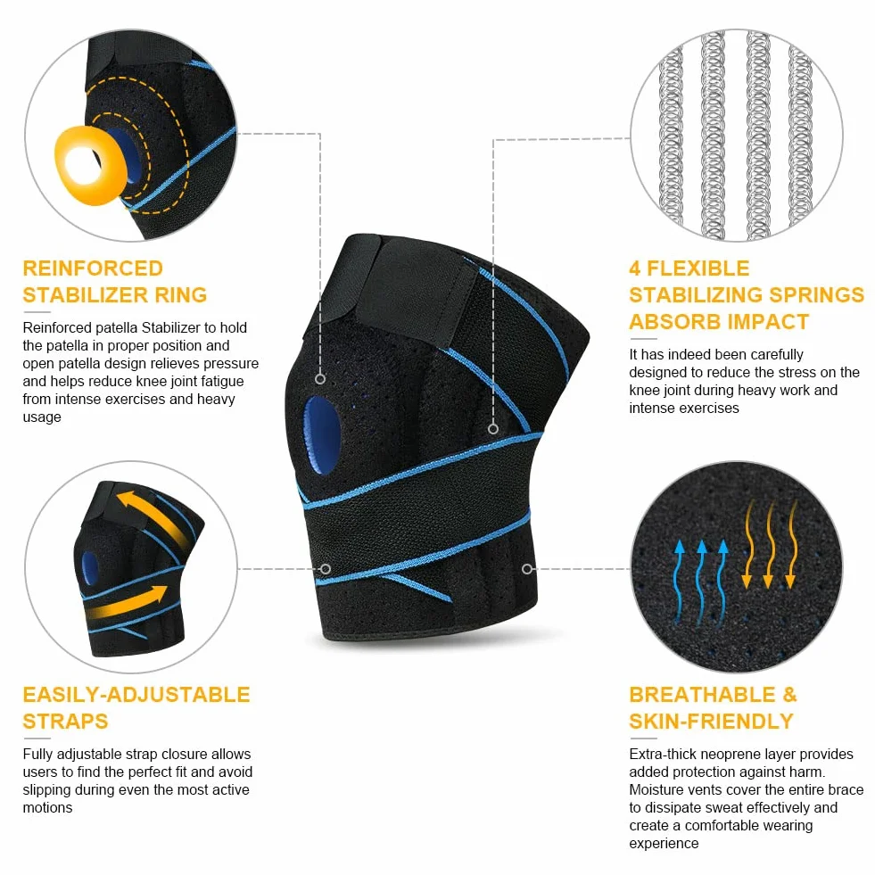 ACWOO Tutore Ginocchio Ortopedico Regolabile Neoprene per Corsa Lesioni Menisco Artrite