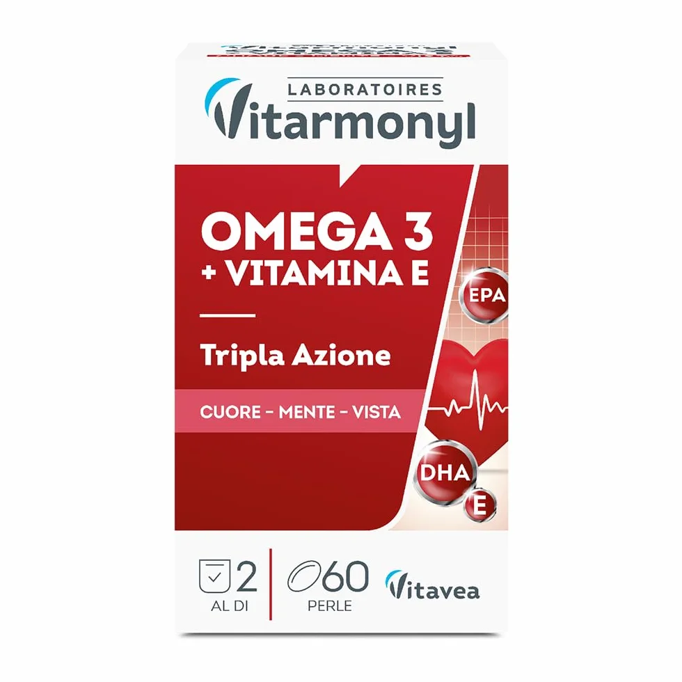 Vitarmonyl Omega 3 EPA DHA Integratore Olio di Pesce Vitamina E 60 Softgel