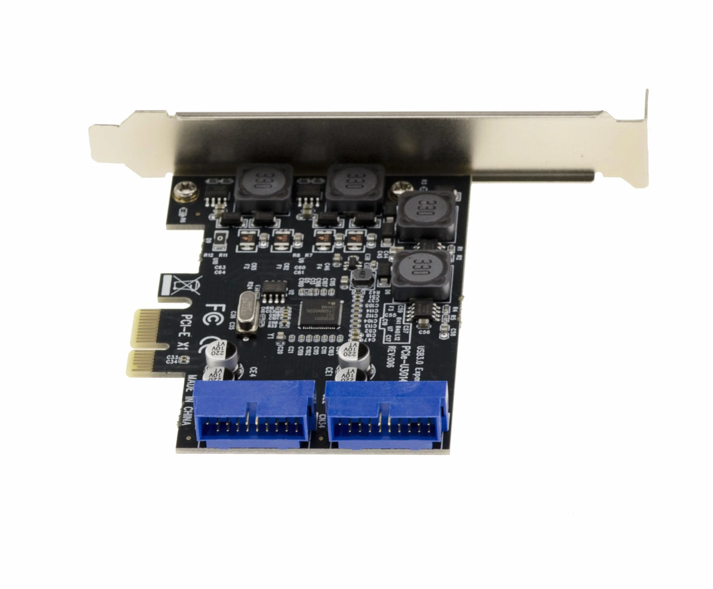 KALEA-INFORMATIQUE Scheda controller PCI Express PCIe to USB 3.0 con 2 porte interne USB3 19 Points 5G e chipset NEC. Staffe a basso e alto profilo in dotazione