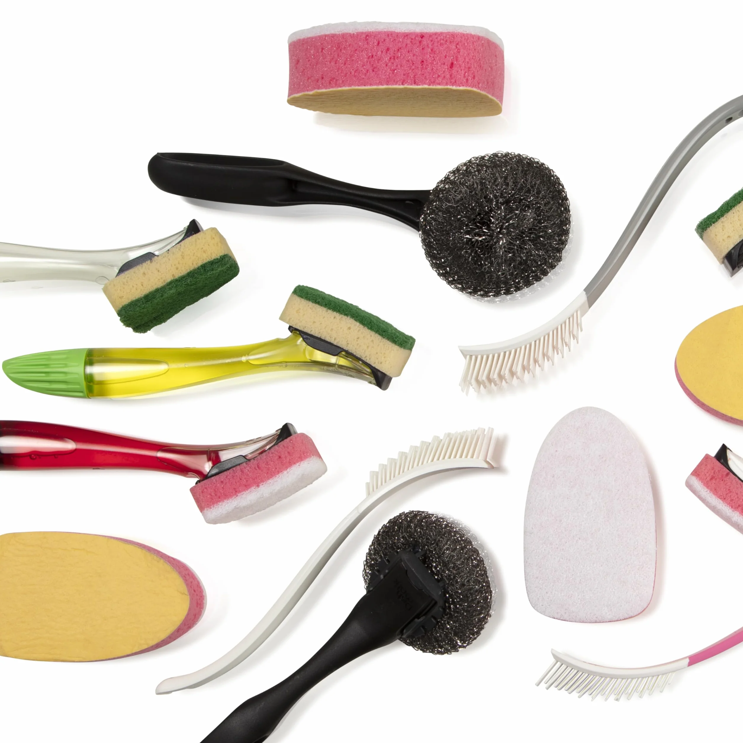 Dishmatic Kit convenienza – manico erogatore di detersivo ricaricabile con 6 testine di spugna sostituibili