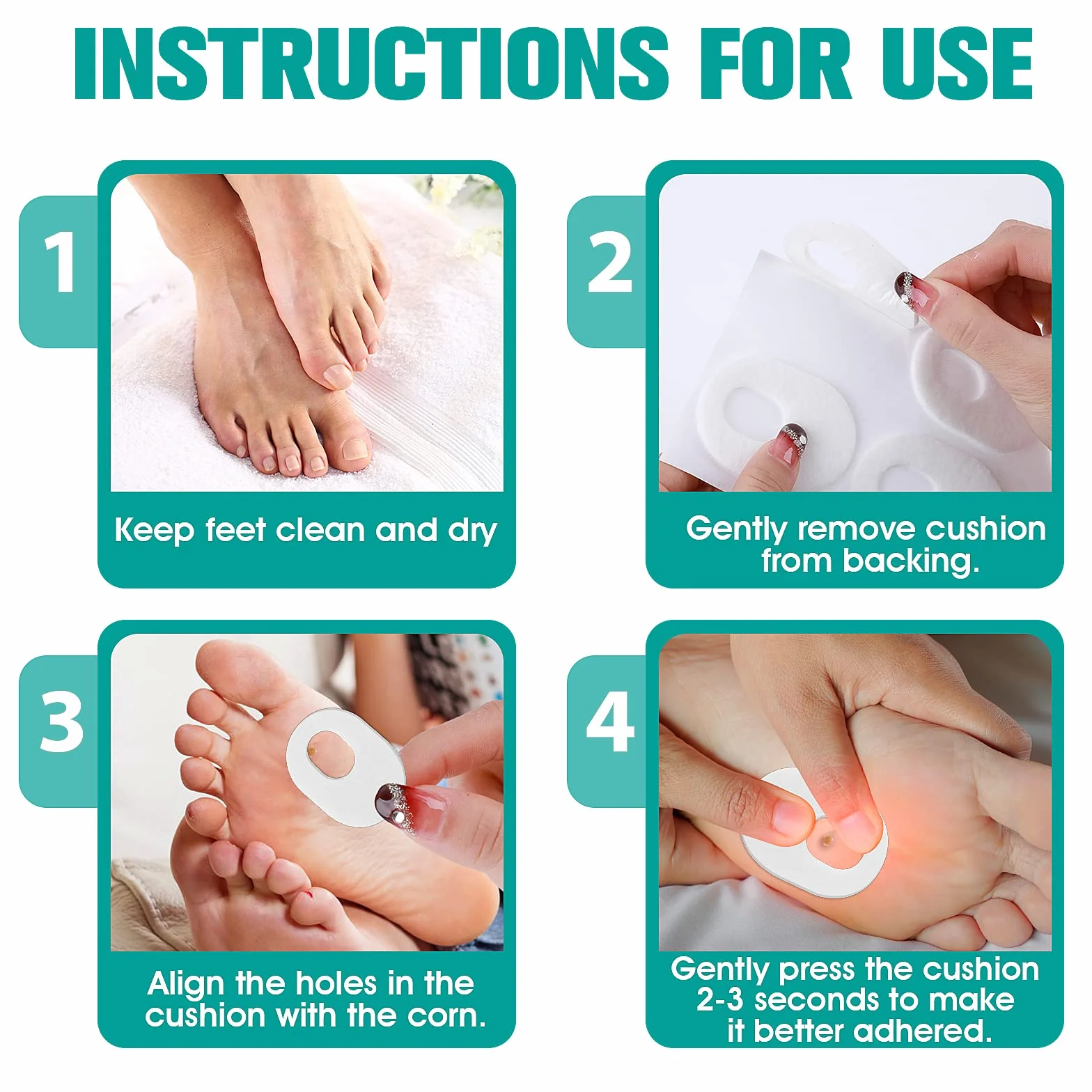 Cuscino per la protezione del piede Autoadesivo 48 pezzi Callus Protection Pads Heel Pads