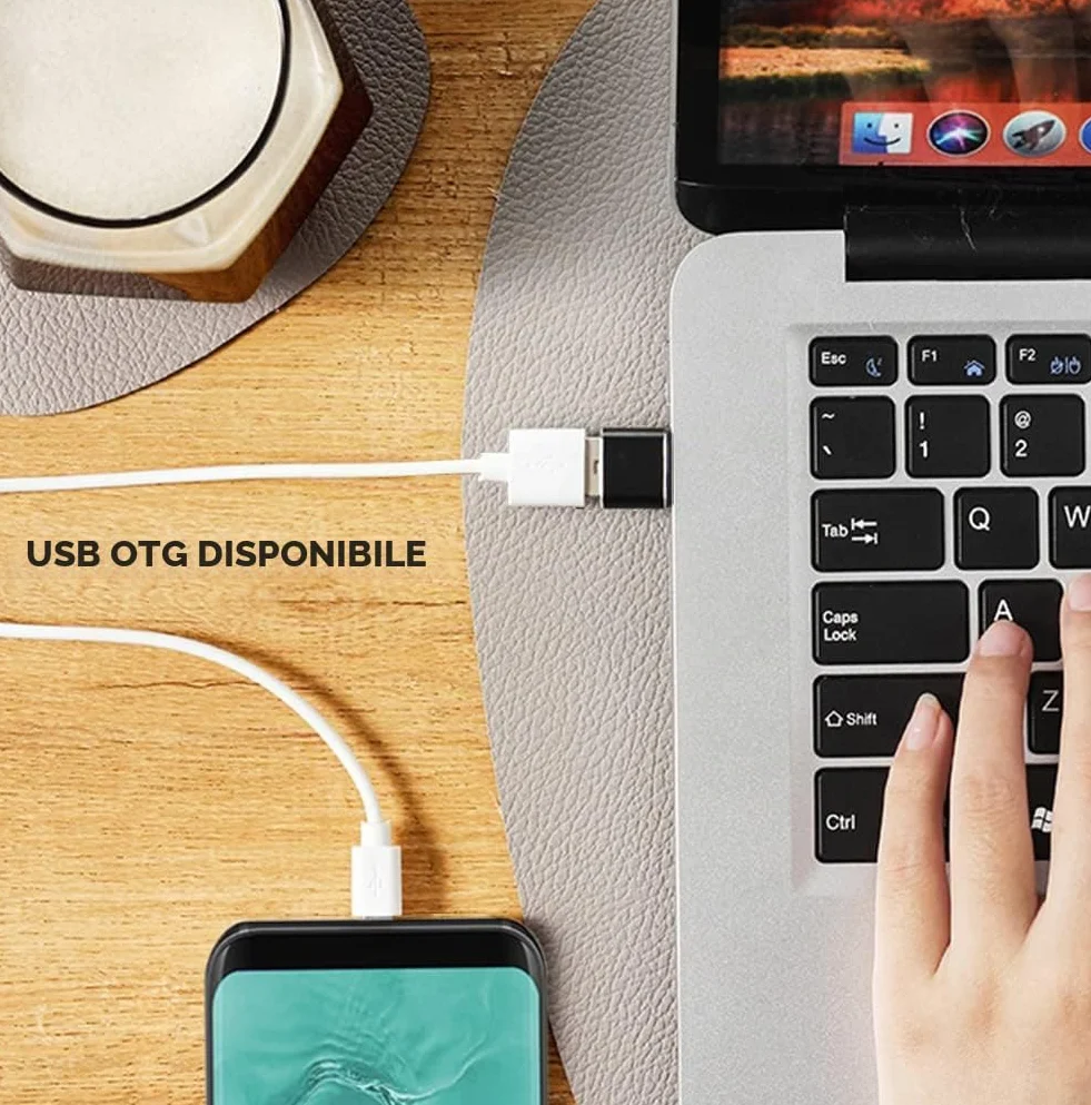 Adattatore USB C a USB A 3.0 OTG 4 Pezzi, Femmina a Maschio Compatibile con MacBook, iPhone 17/16/15, iPad, Samsung Galaxy, Telefoni, Tablet, Nero e Bianco