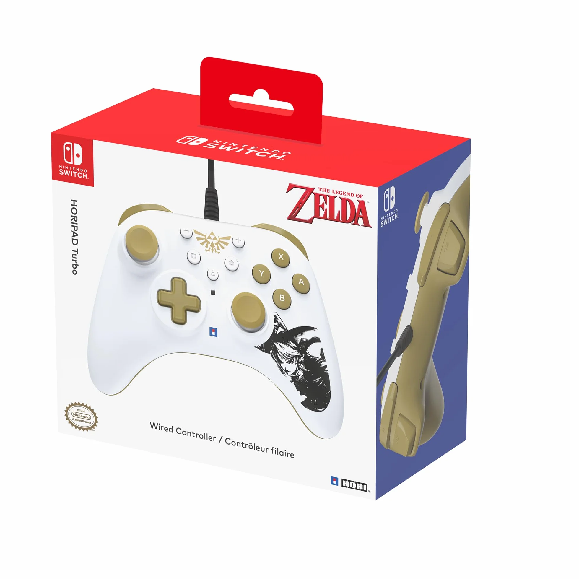 Hori HORIPAD Turbo (Zelda) - Controller Cablato per Nintendo Switch e OLED - Licenza Ufficiale Nintendo