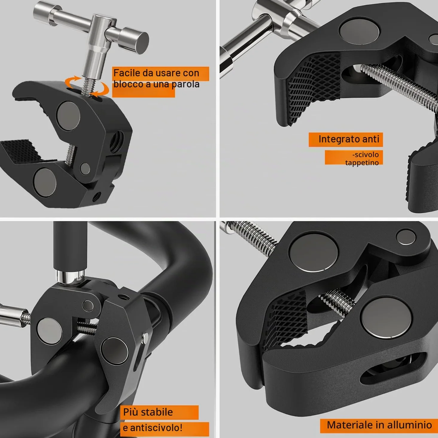 Tendak Supporto Tablet per Cyclette, Spinning e Bicicletta - Collo di Cigno Robusto e Flessibile per iPad, iPad Pro, Mini, Air e Altri Tablet 4.7-12.9"